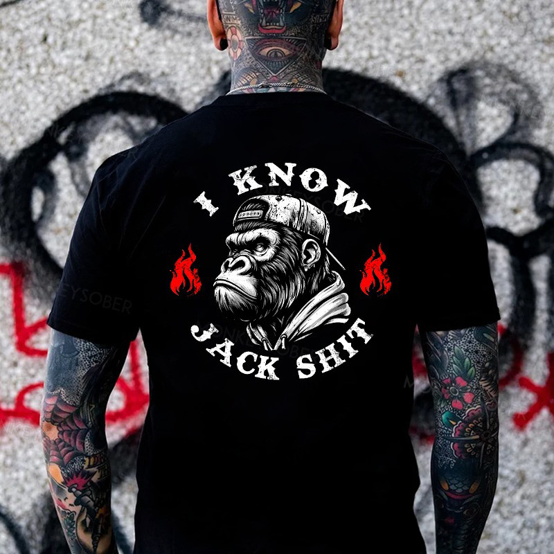 Angry Monkey I Know Jack Shit T-Shirt Father'S Day Gifts For Grandpa Angry Monkey I Know Jack Shit T-Shirt Father'S Day Gifts For Grandpa