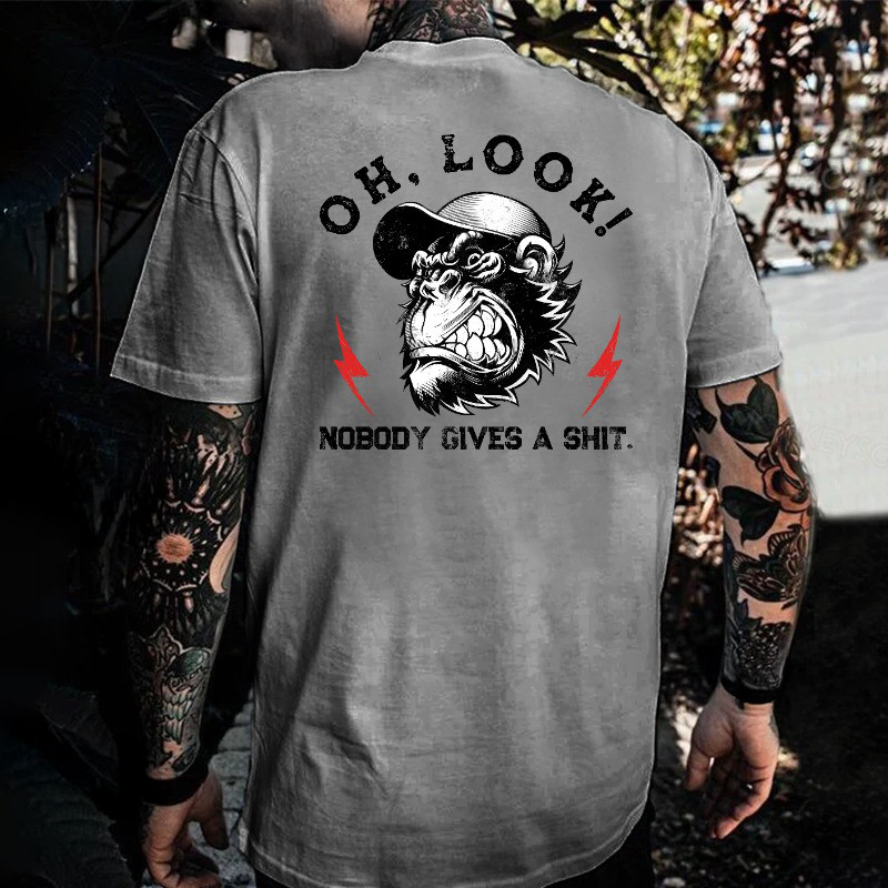 Angry Monkey Oh Look Nobody Gives A Shit T-Shirt Funny Father's Day Gifts Angry Monkey Oh Look Nobody Gives A Shit T-Shirt Funny Father's Day Gifts