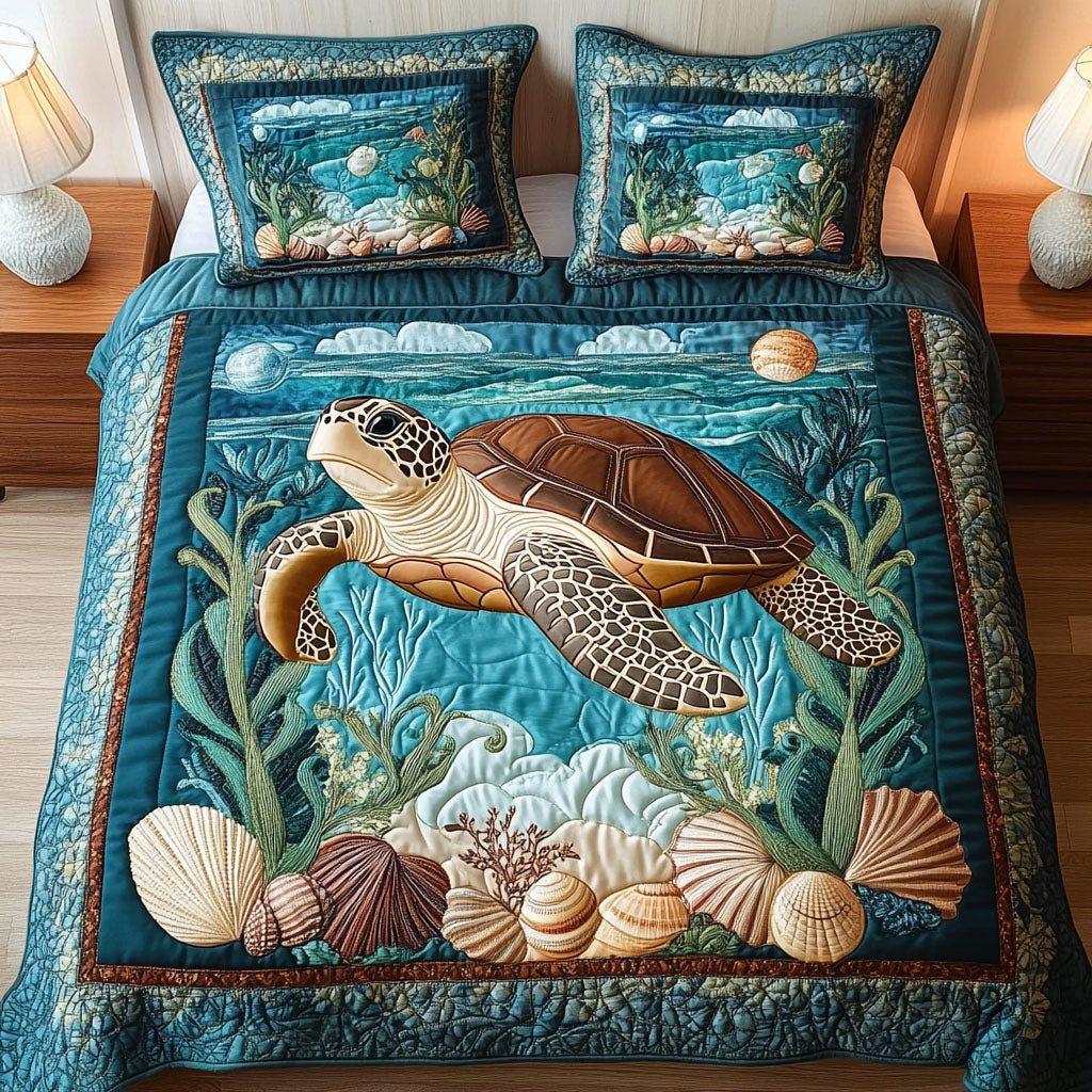 Aqua Voyager Quilted Bedding Set Christmas Gifts For Ocean Lovers Aqua Voyager Quilted Bedding Set Christmas Gifts For Ocean Lovers