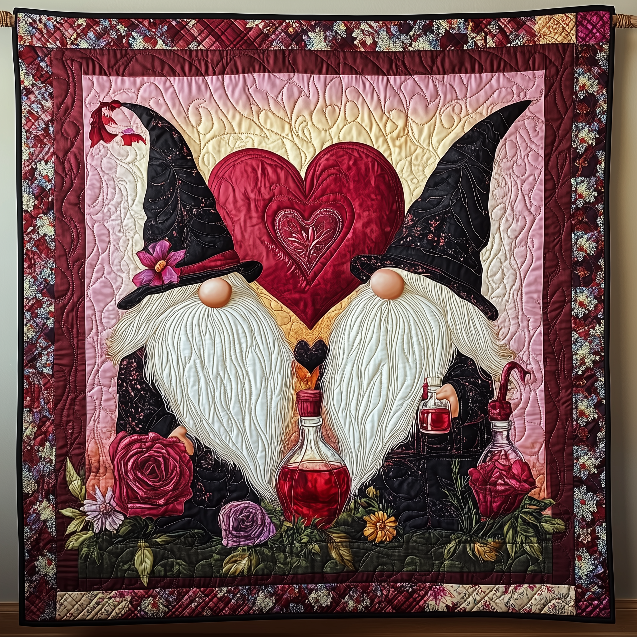 Arcane Romance Gnomes Quilted Blanket Best Throw Blanket Valentines Presents Arcane Romance Gnomes Quilted Blanket Best Throw Blanket Valentines Presents