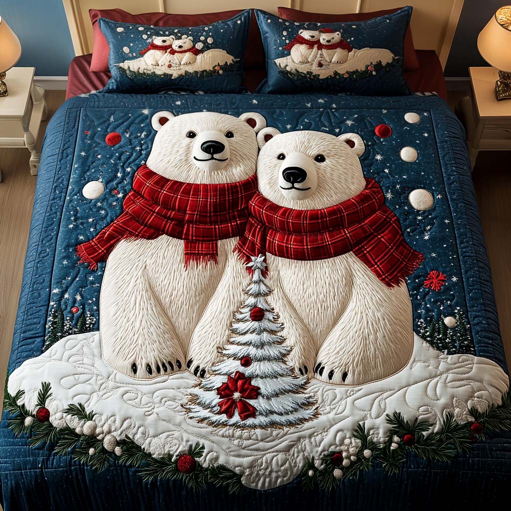 Arctic Duo Quilted Bedding Set Bear Themed Gifts Arctic Duo Quilted Bedding Set Bear Themed Gifts