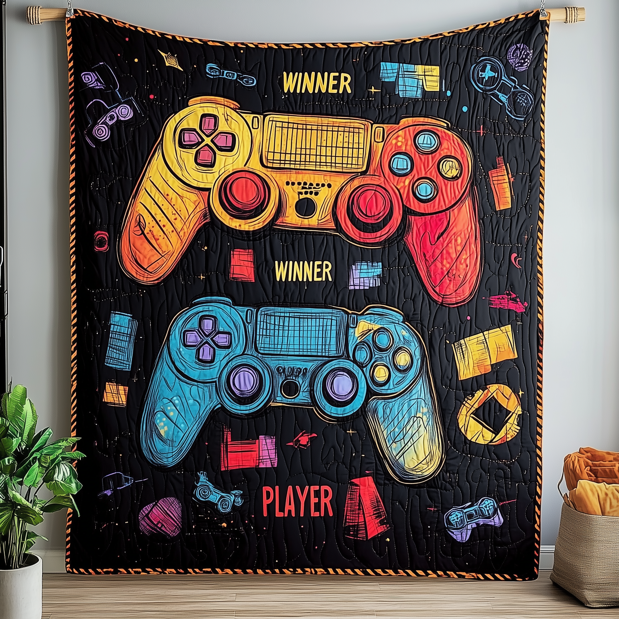Art of Gaming Quilted Blanket Feel the Elegance of a Blanket That's Truly Yours Art of Gaming Quilted Blanket Feel the Elegance of a Blanket That's Truly Yours