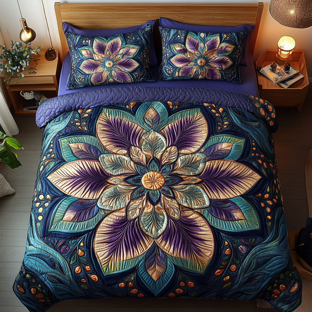 Aurora Petal Elegance Quilted Bedding Set Christmas Floral Gifts Aurora Petal Elegance Quilted Bedding Set Christmas Floral Gifts