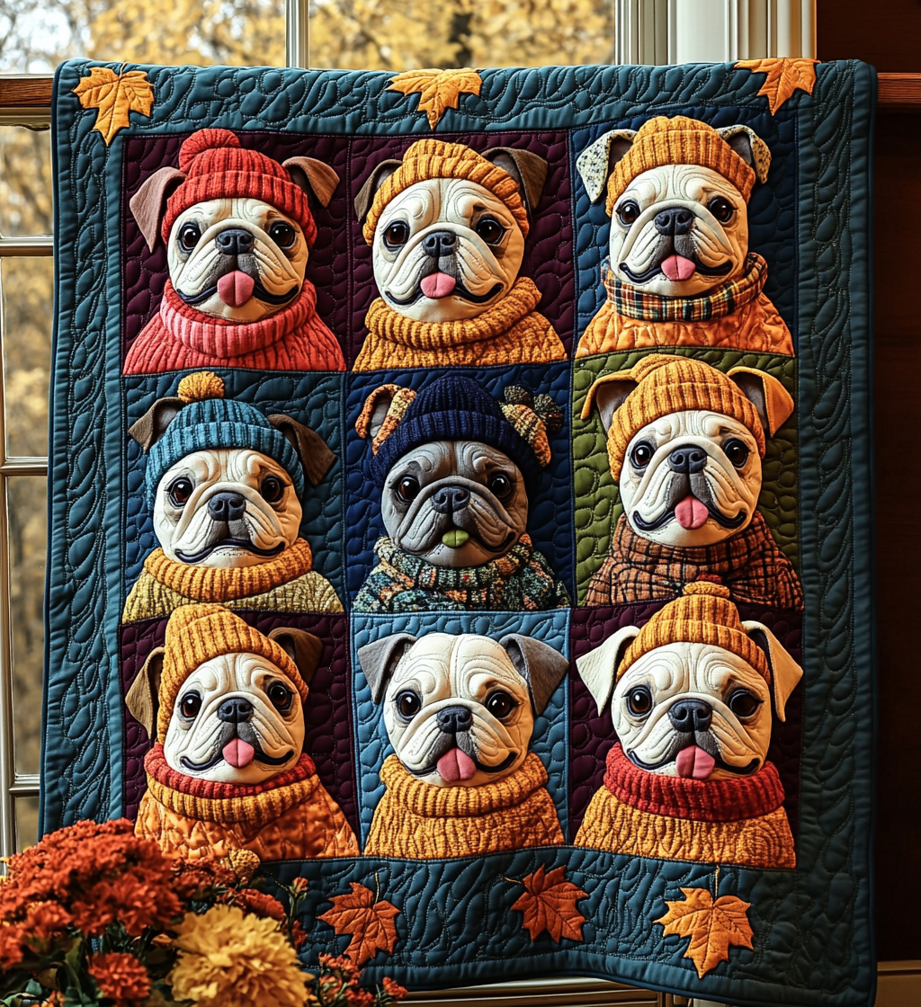 Autumn Bulldog Quilted Blanket Enjoy Tailored Comfort with Our Exclusive Blanket Autumn Bulldog Quilted Blanket Enjoy Tailored Comfort with Our Exclusive Blanket