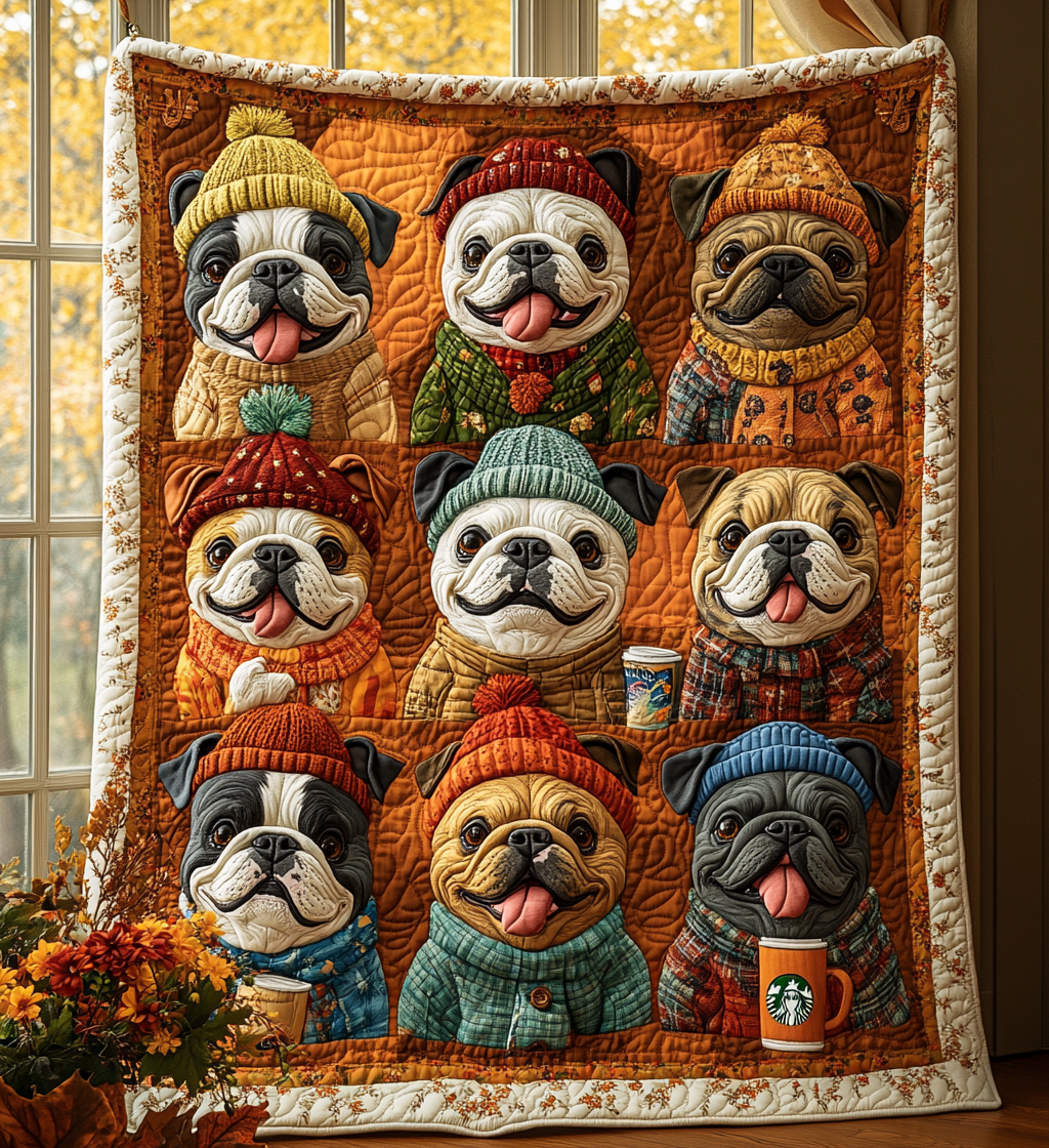 Autumn Bulldog Quilted Blanket Feel the Bond of Home with Our Family-Friendly Blanket Autumn Bulldog Quilted Blanket Feel the Bond of Home with Our Family-Friendly Blanket