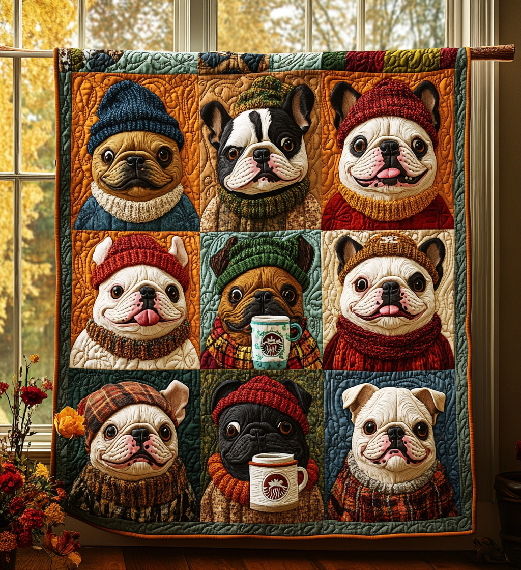 Autumn Bulldog Quilted Blanket Feel the Heart of Home with a Blanket That Embraces All Autumn Bulldog Quilted Blanket Feel the Heart of Home with a Blanket That Embraces All