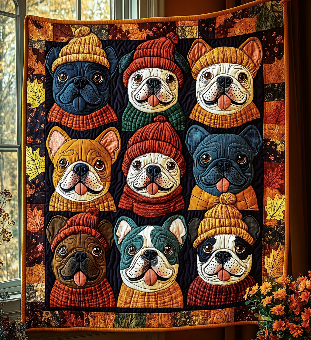 Autumn Bulldog Quilted Blanket Feel the Heart of Home with a Blanket That Embraces All Autumn Bulldog Quilted Blanket Feel the Heart of Home with a Blanket That Embraces All