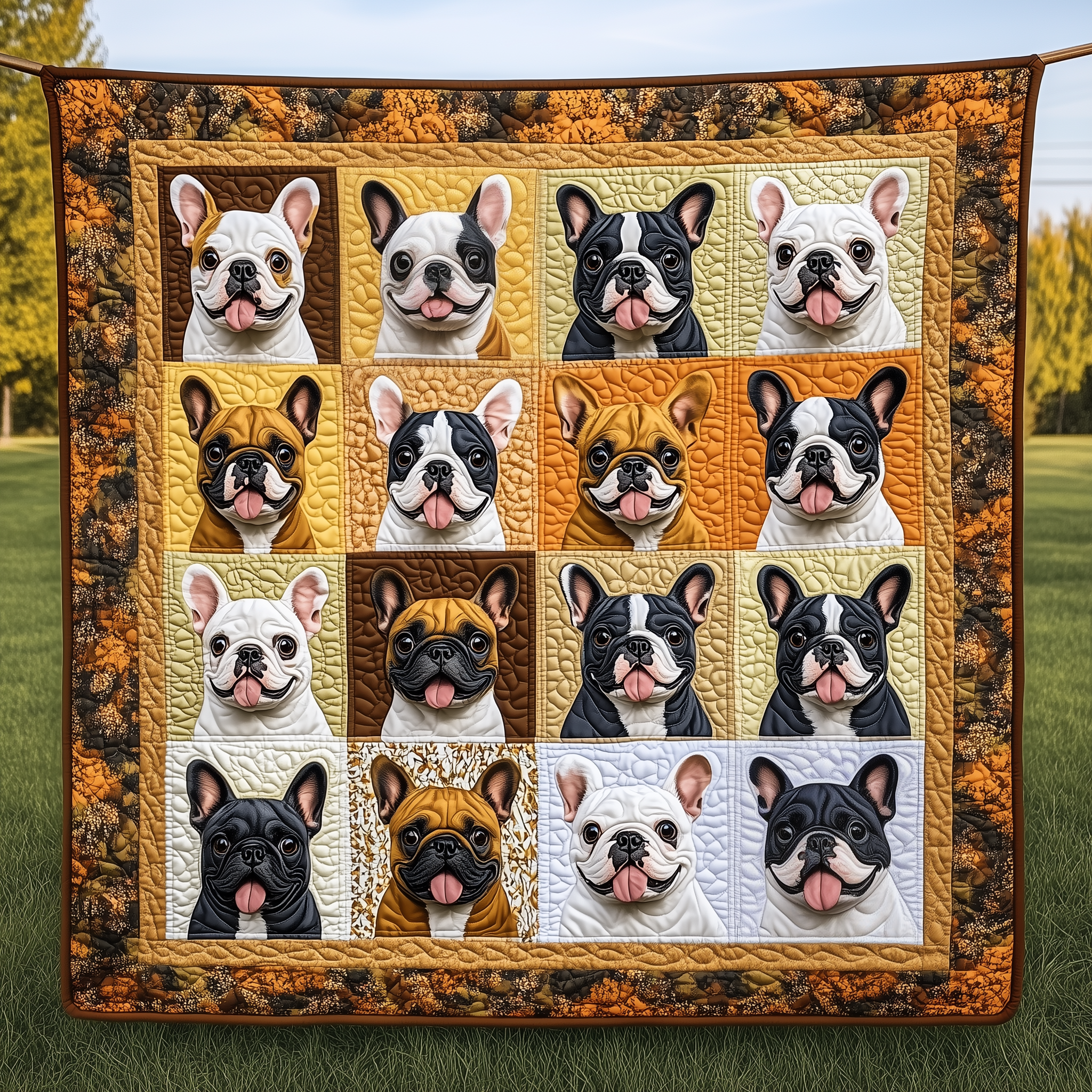 Autumn French Bulldog Quilted Blanket Enjoy Tailored Comfort with Our Exclusive Blanket Autumn French Bulldog Quilted Blanket Enjoy Tailored Comfort with Our Exclusive Blanket