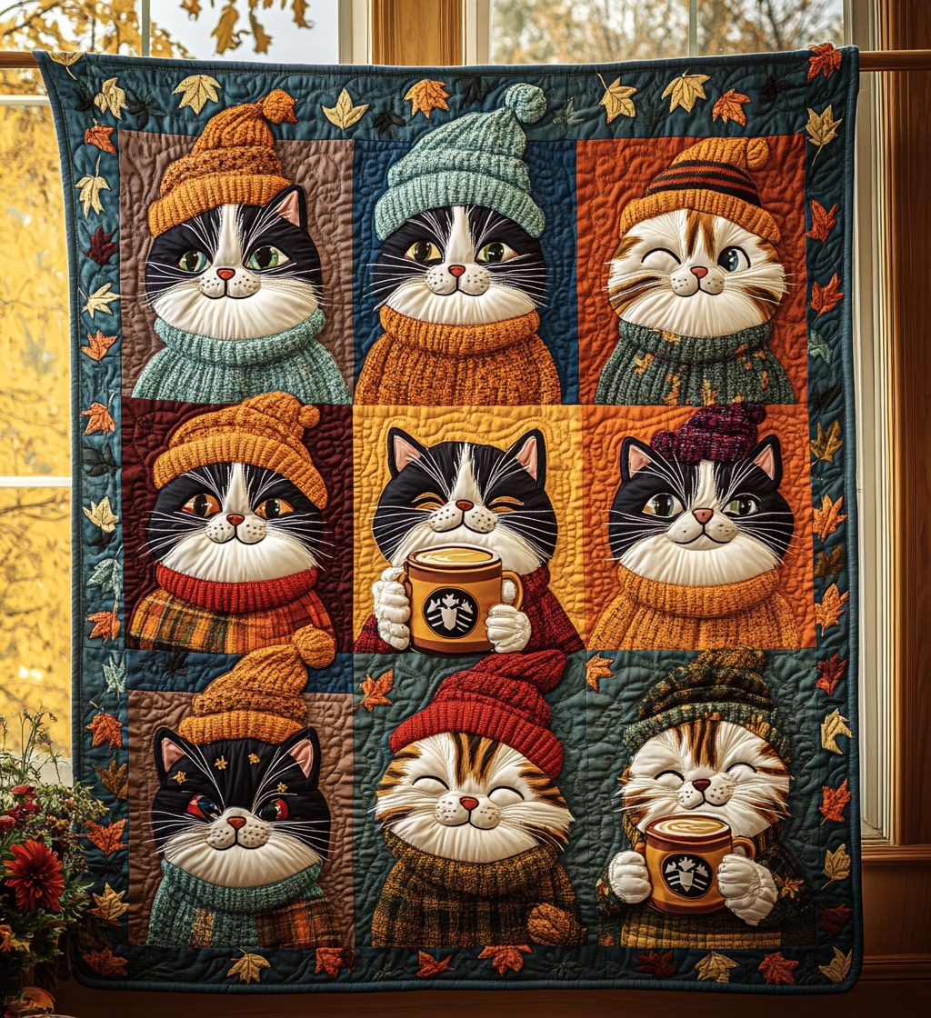 Autumn Royal Cats Quilted Blanket Feel the Bond of Home with Our Family-Friendly Blanket Autumn Royal Cats Quilted Blanket Feel the Bond of Home with Our Family-Friendly Blanket