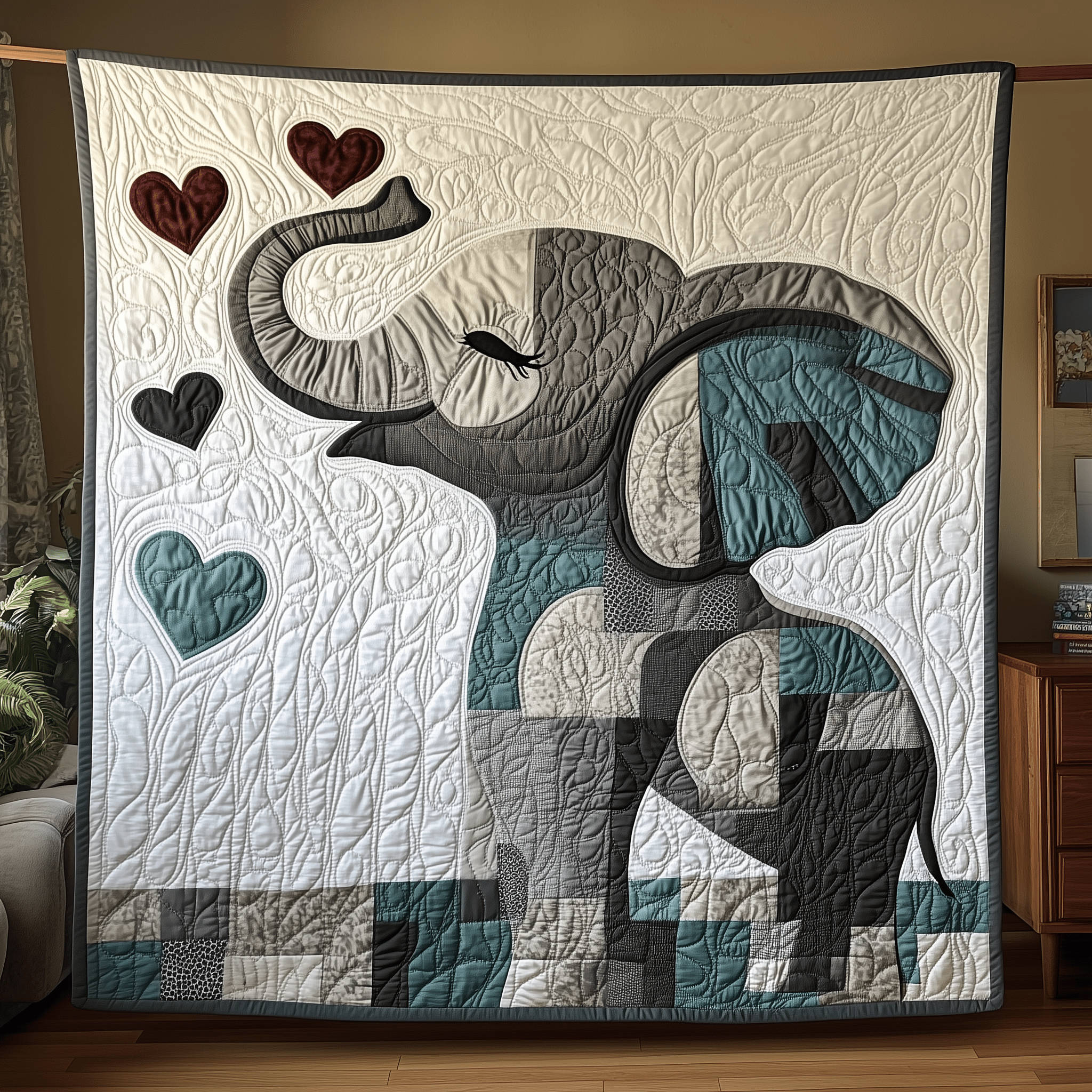 Baby Blue Elephant Quilted Blanket Feel Unique with a Blanket Made Just for You Baby Blue Elephant Quilted Blanket Feel Unique with a Blanket Made Just for You