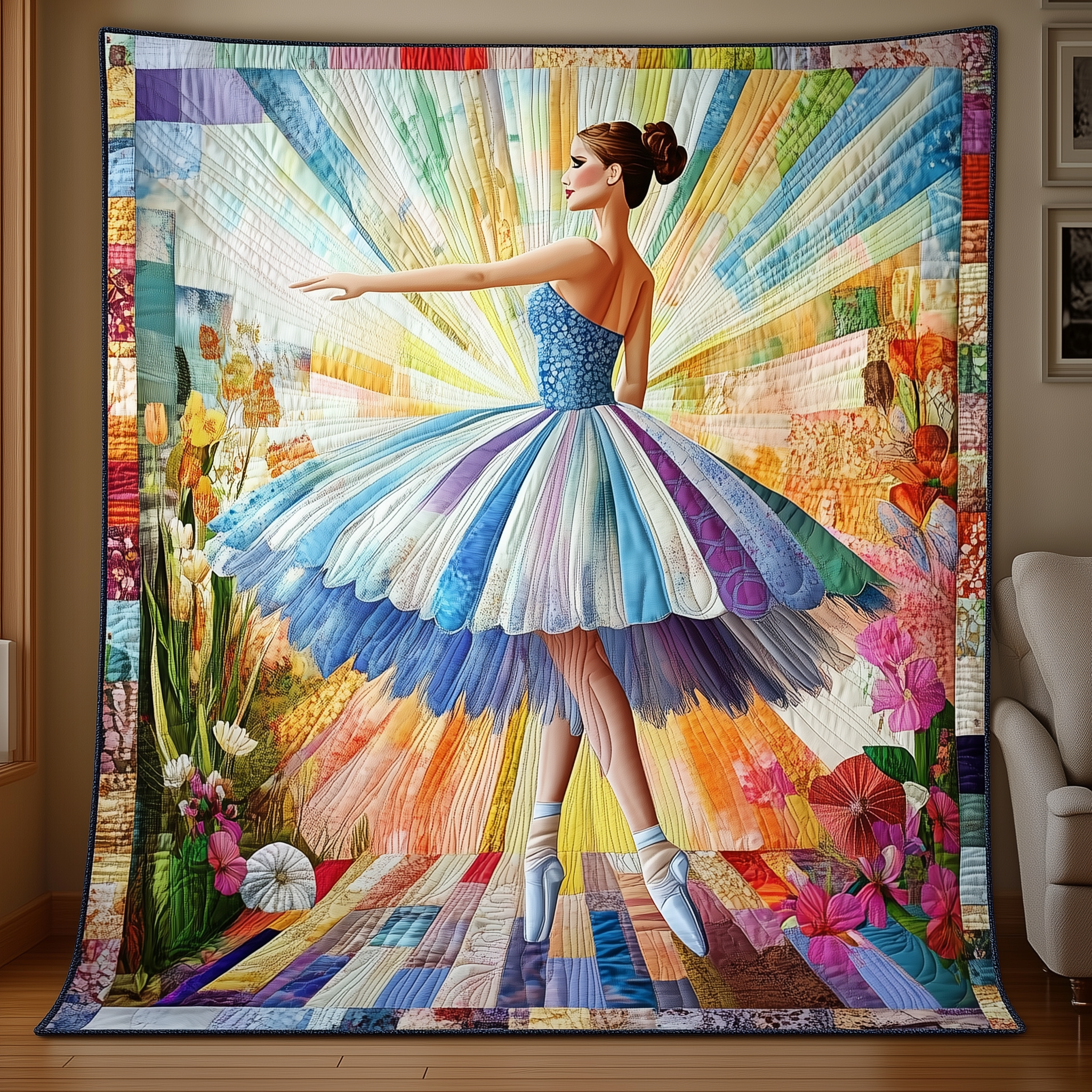 Ballerina Girl Quilted Blanket Feel the Luxury of a Blanket That Stands Out Ballerina Girl Quilted Blanket Feel the Luxury of a Blanket That Stands Out