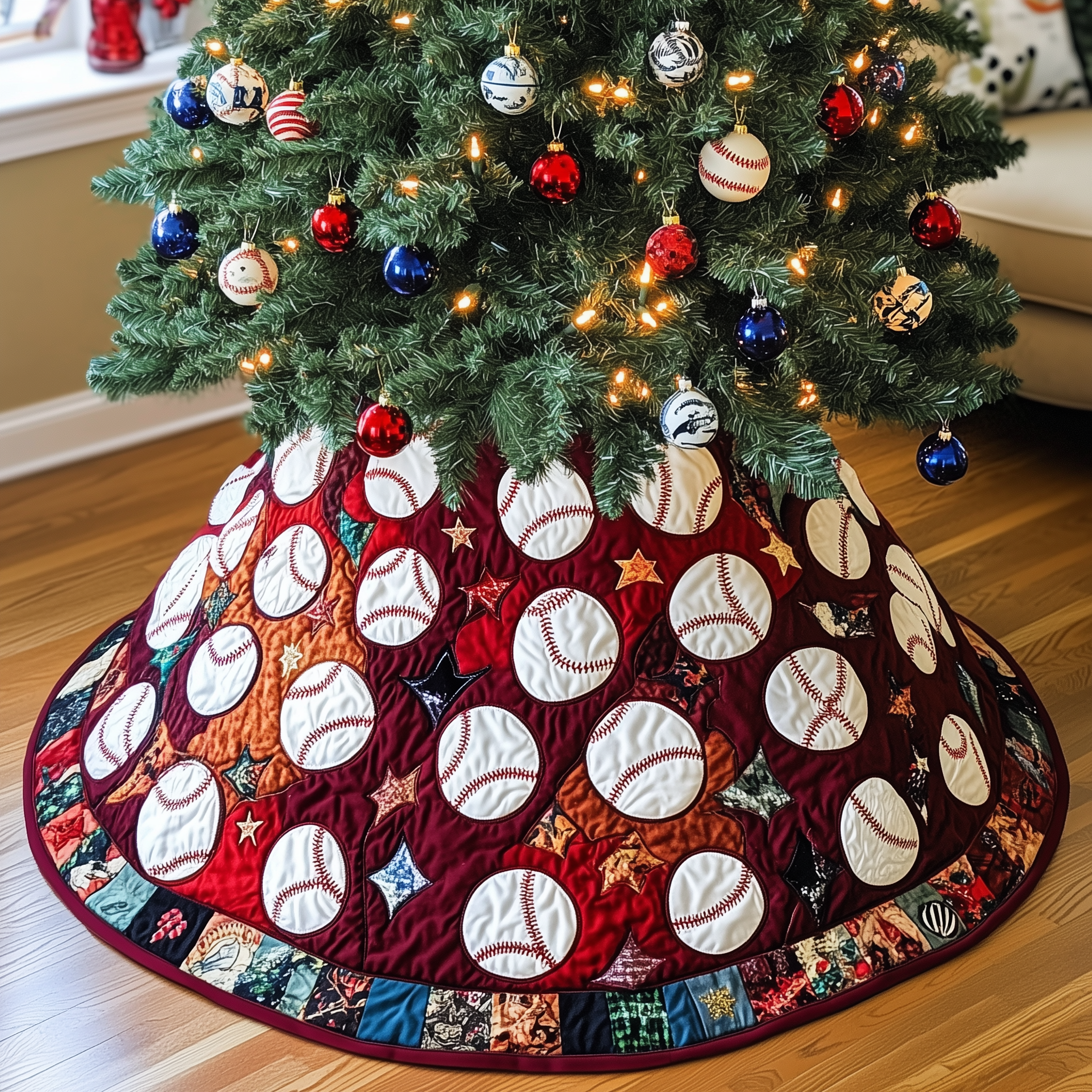 Baseball Ornament Quilted Tree Skirt Wrap Your Holidays in Comfort with the Right Tree Skirt Baseball Ornament Quilted Tree Skirt Wrap Your Holidays in Comfort with the Right Tree Skirt