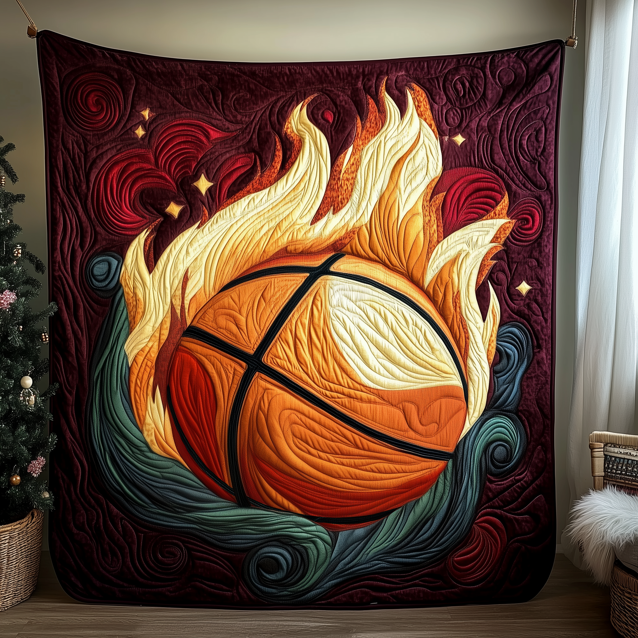Basketball Quilted Blanket Cute Unique Blanket Presents For A Basketball Player Basketball Quilted Blanket Cute Unique Blanket Presents For A Basketball Player