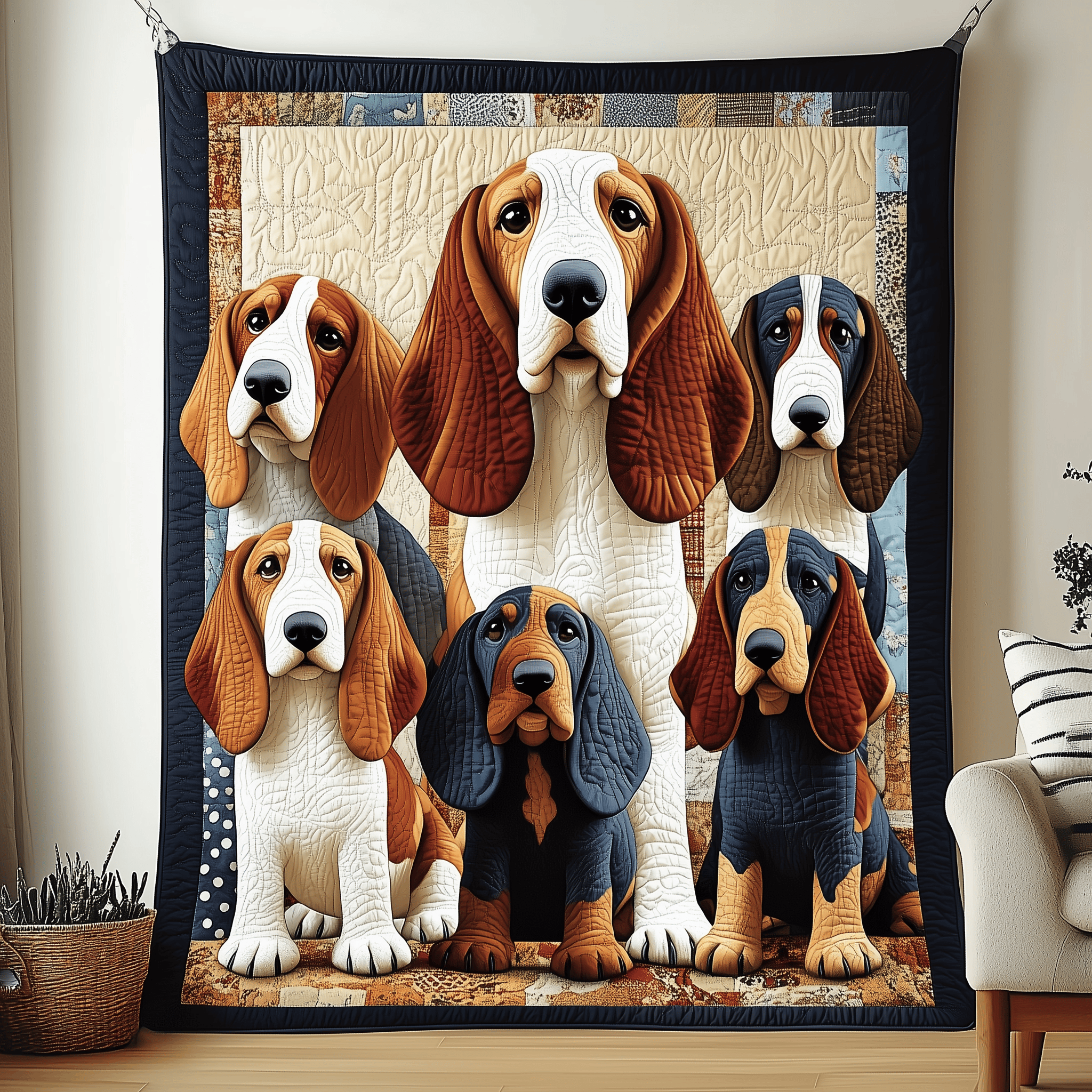 Basset Hound Quilted Blanket Snuggle Up with a Blanket That Brings Everyone Closer Basset Hound Quilted Blanket Snuggle Up with a Blanket That Brings Everyone Closer