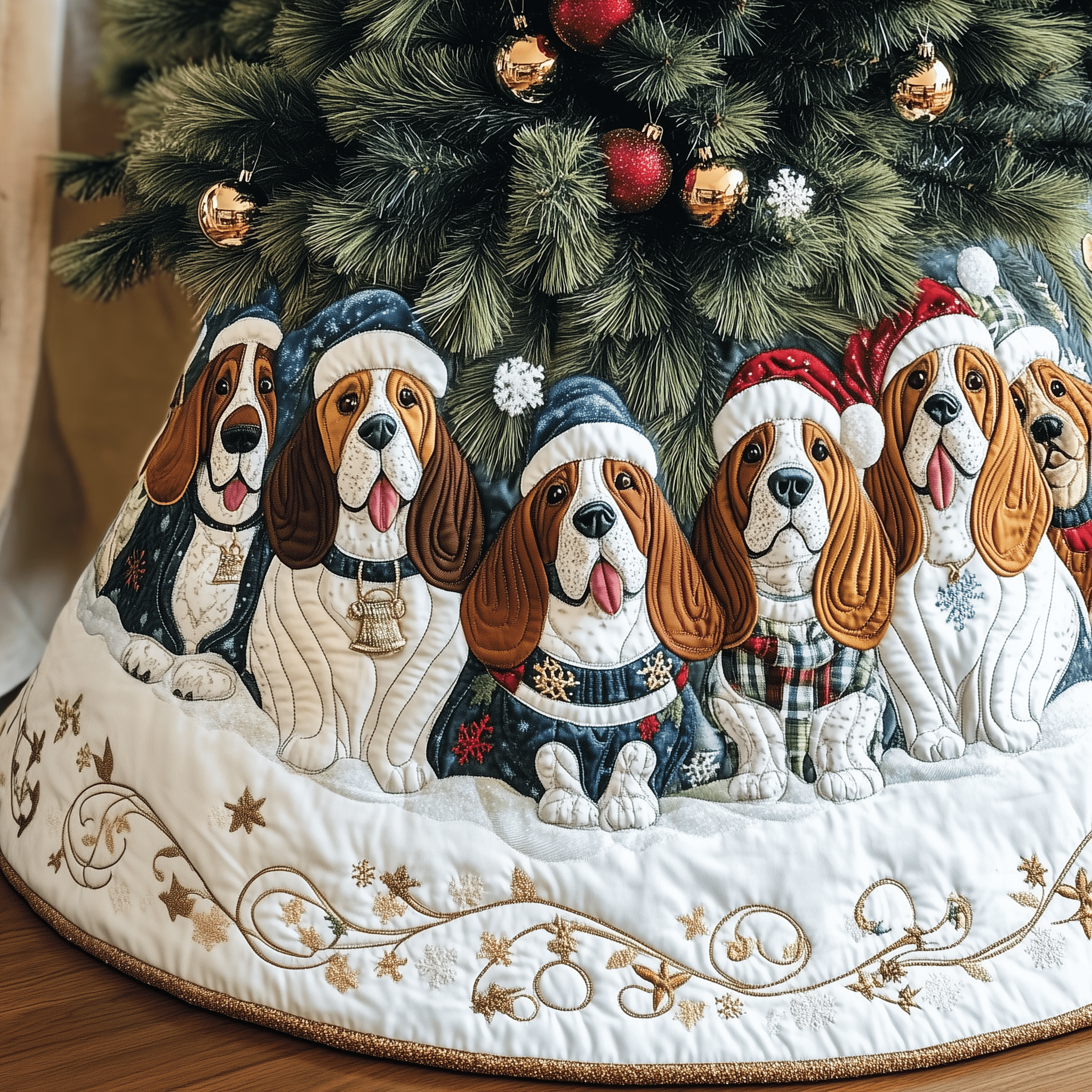 Basset Hound Quilted Tree Skirt Feel Inspired by the Magic of a Thoughtful Tree Skirt Basset Hound Quilted Tree Skirt Feel Inspired by the Magic of a Thoughtful Tree Skirt