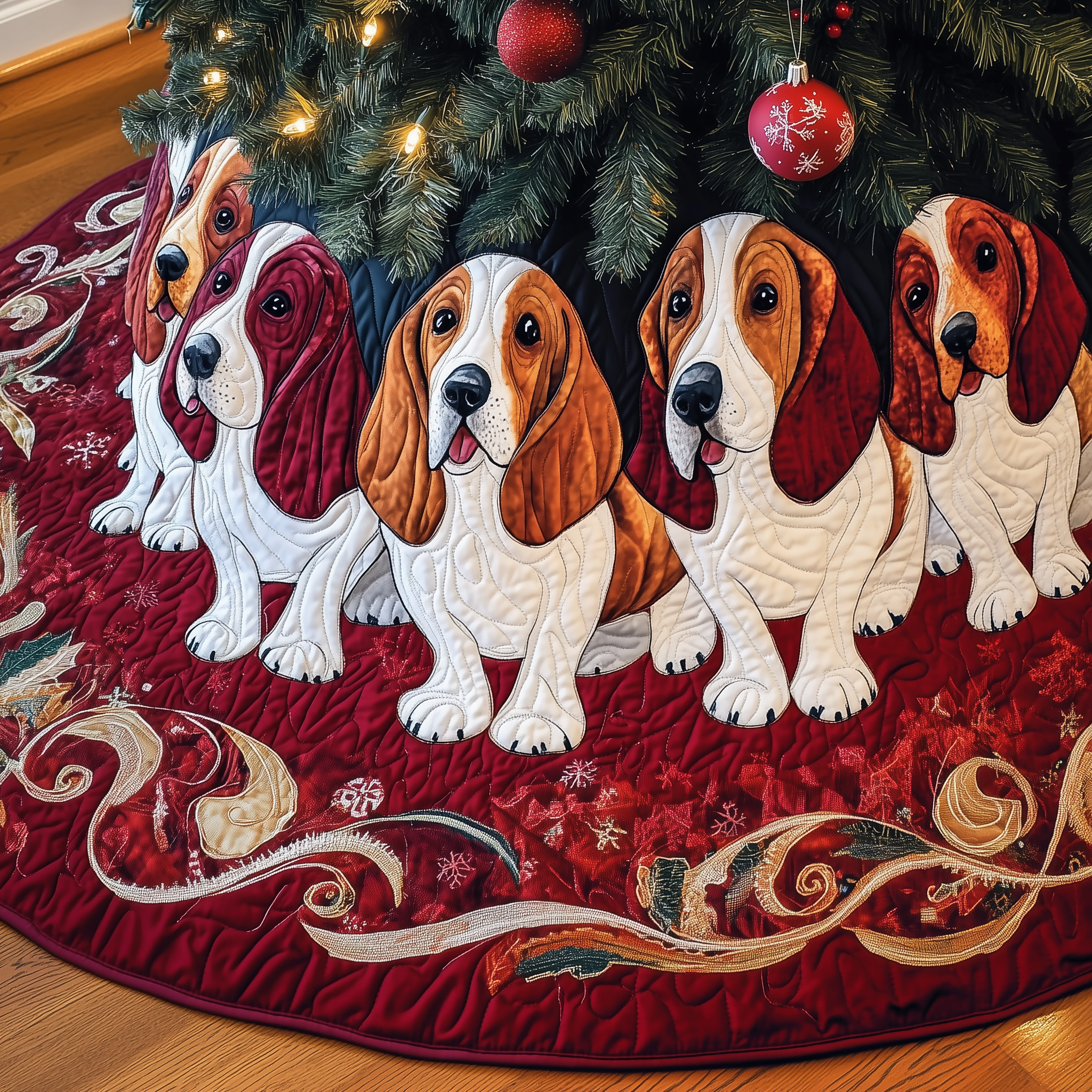Basset Hound Quilted Tree Skirt Feel the Essence of Christmas with a Perfect Tree Skirt Basset Hound Quilted Tree Skirt Feel the Essence of Christmas with a Perfect Tree Skirt