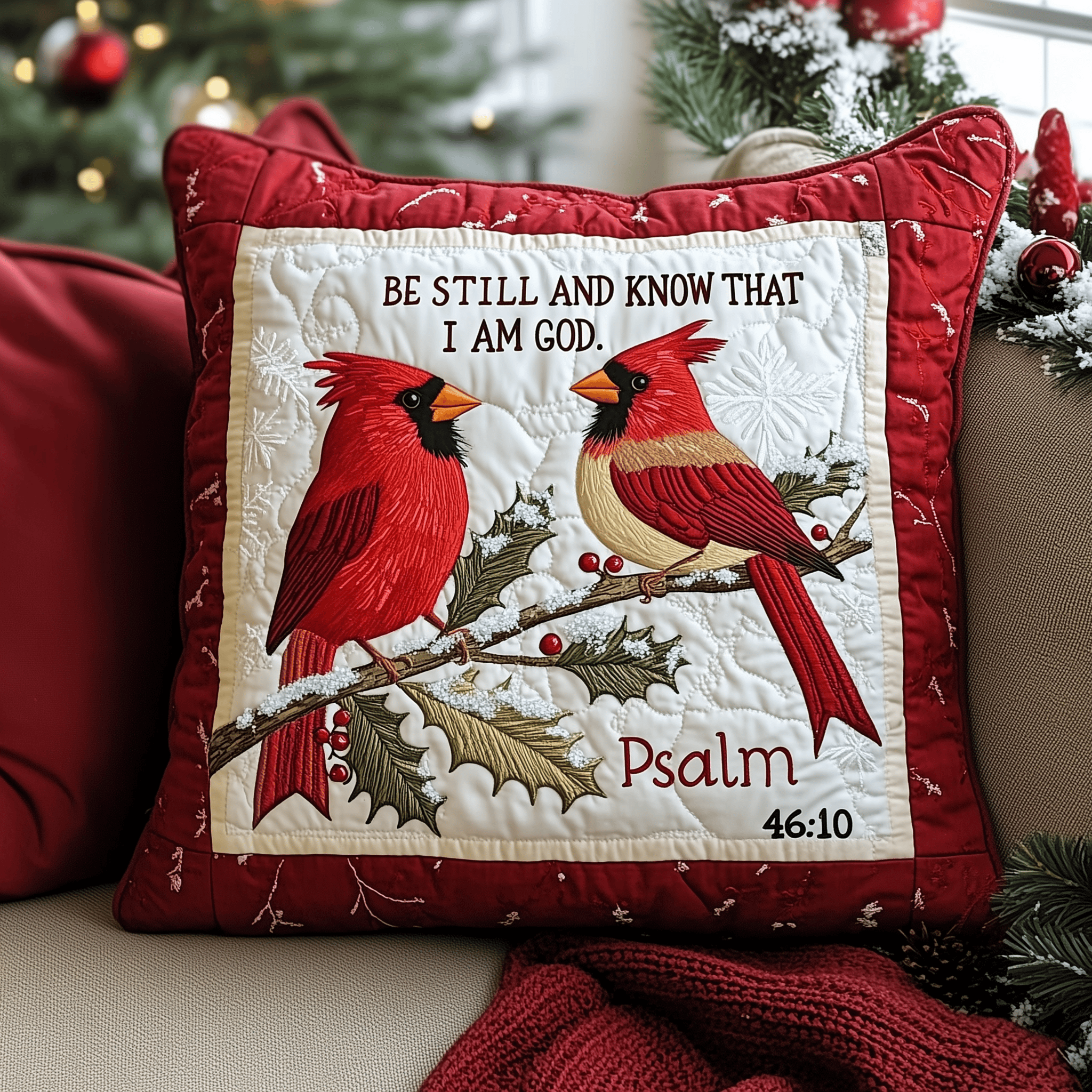 Be Still And Know That I'm God Cardinal Quilted Pillow Case Feel Closer to Home with Pillow Cases Designed for Families Be Still And Know That I'm God Cardinal Quilted Pillow Case Feel Closer to Home with Pillow Cases Designed for Families