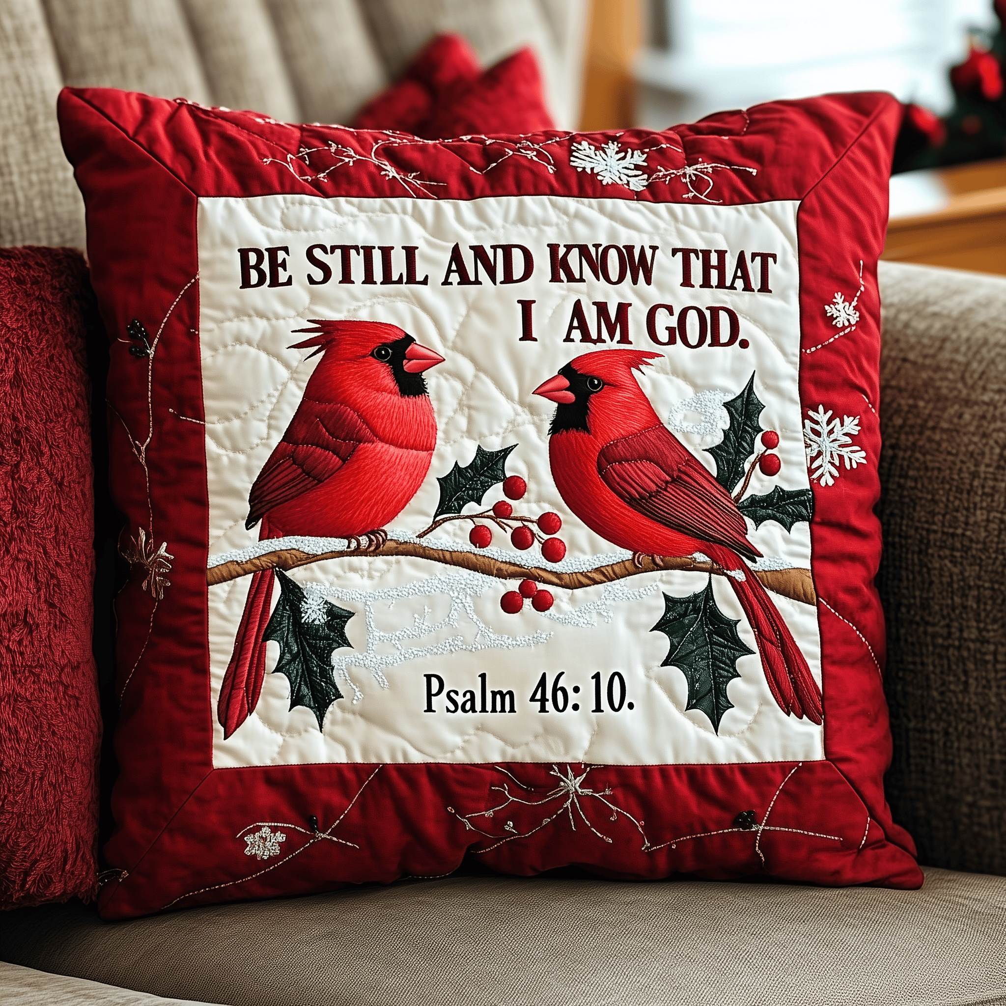 Be Still And Know That I'm God Cardinal Quilted Pillow Case Relaxation Starts with a Pillow Case That Feels Right Be Still And Know That I'm God Cardinal Quilted Pillow Case Relaxation Starts with a Pillow Case That Feels Right