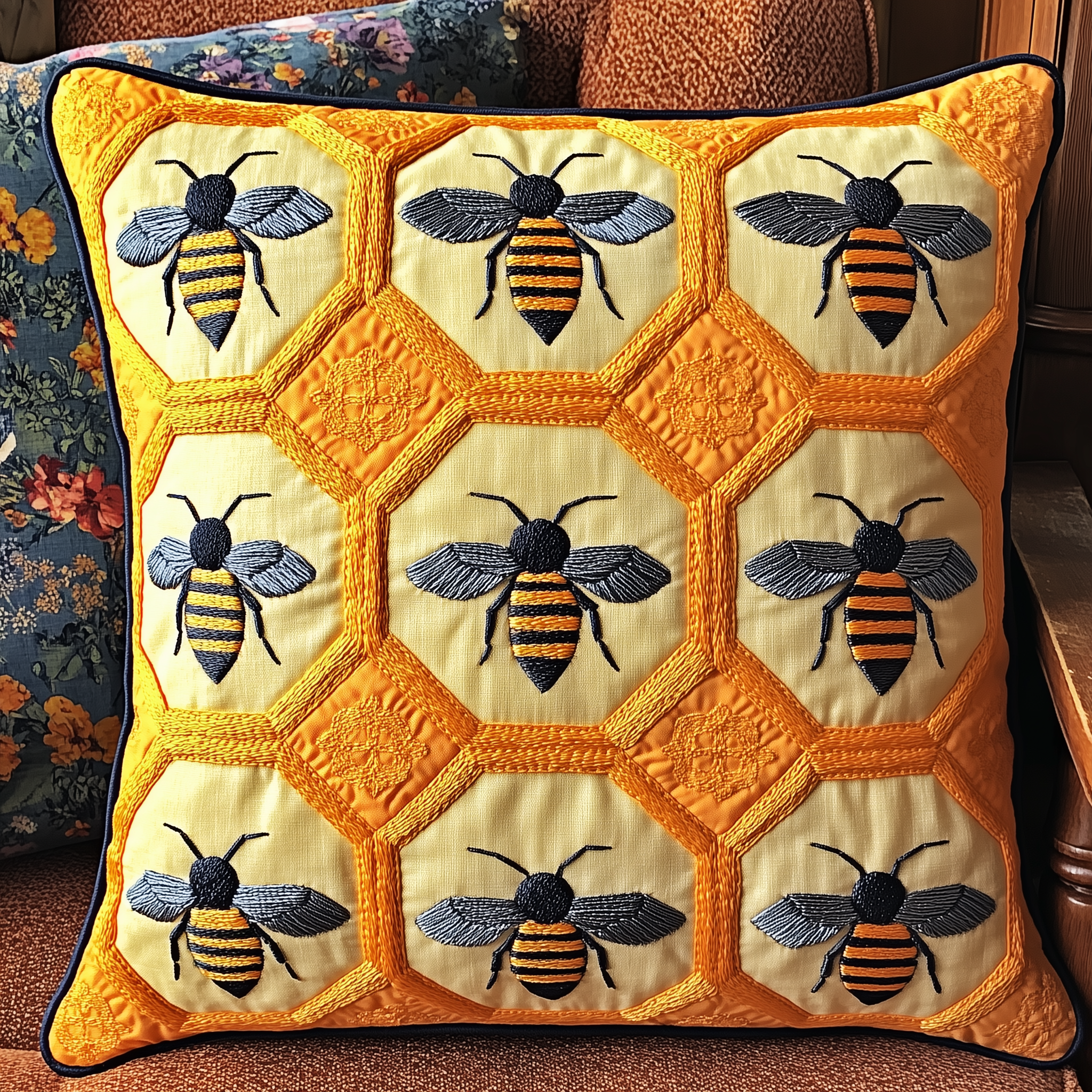 Bee Happy Quilted Pillow Case Bring Joy to Your Bedroom with HolidayThemed Pillow Cases Bee Happy Quilted Pillow Case Bring Joy to Your Bedroom with HolidayThemed Pillow Cases