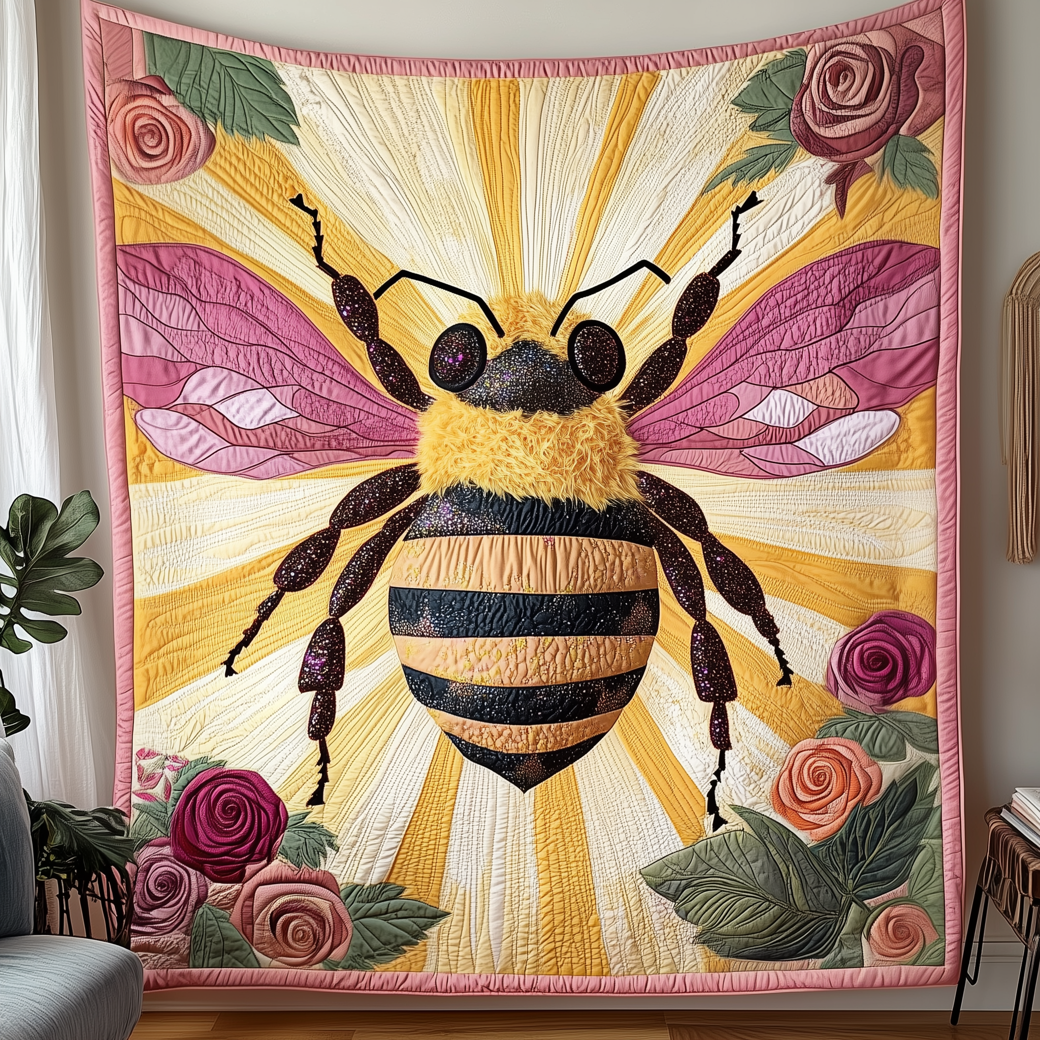 Bee In Bloom Quilted Blanket Best Throw Blanket Gifts For Bee Lovers Bee In Bloom Quilted Blanket Best Throw Blanket Gifts For Bee Lovers