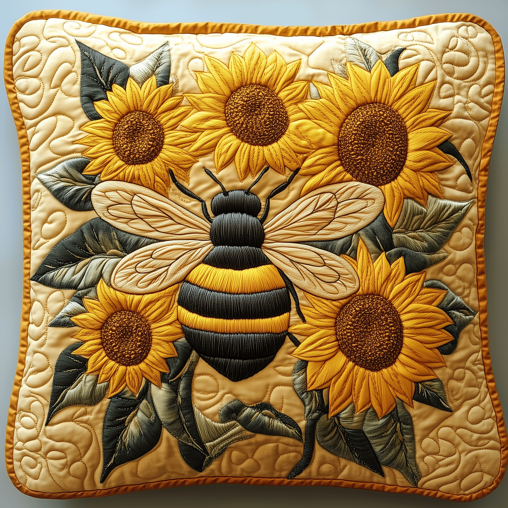 Bee Sunflower Quilted Pillow Case Dream Big with Pillow Cases That Feel Like a Hug Bee Sunflower Quilted Pillow Case Dream Big with Pillow Cases That Feel Like a Hug