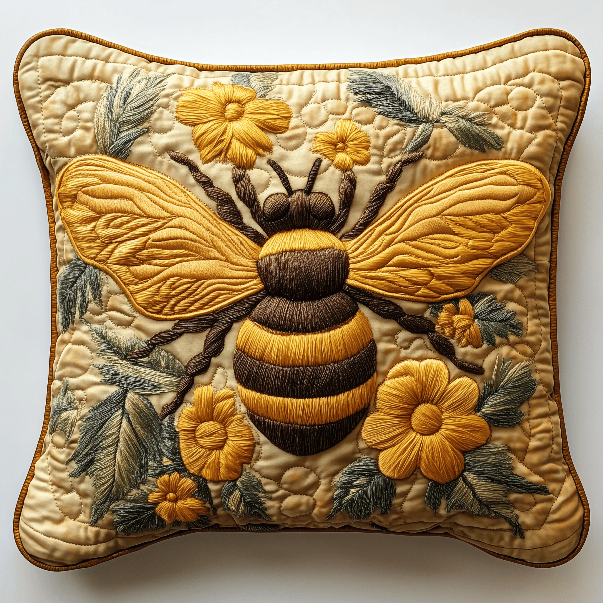 Bee Sunflower Quilted Pillow Case Feel the Night's Embrace with Our Pillow Cases Bee Sunflower Quilted Pillow Case Feel the Night's Embrace with Our Pillow Cases