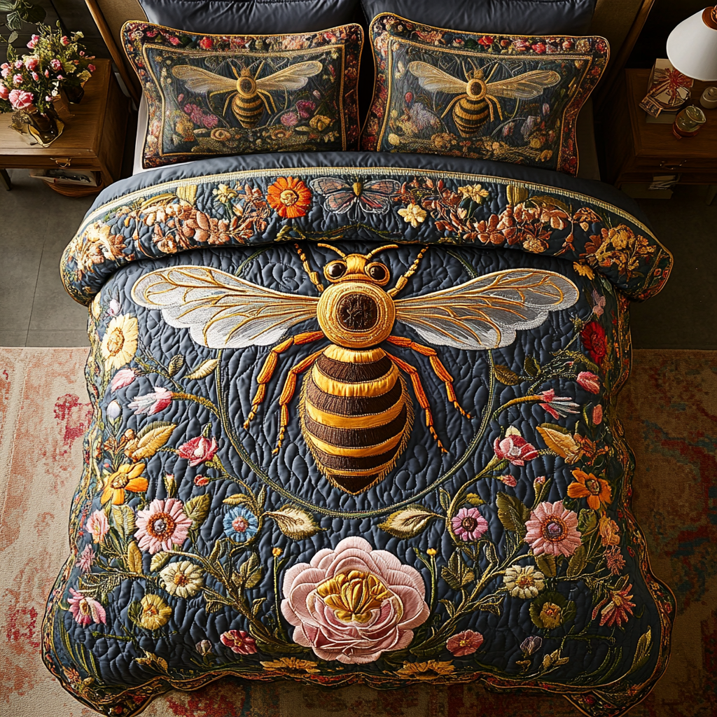 Beekeeper Dream Quilted Bedding Set Bee Themed Gifts Beekeeper Dream Quilted Bedding Set Bee Themed Gifts