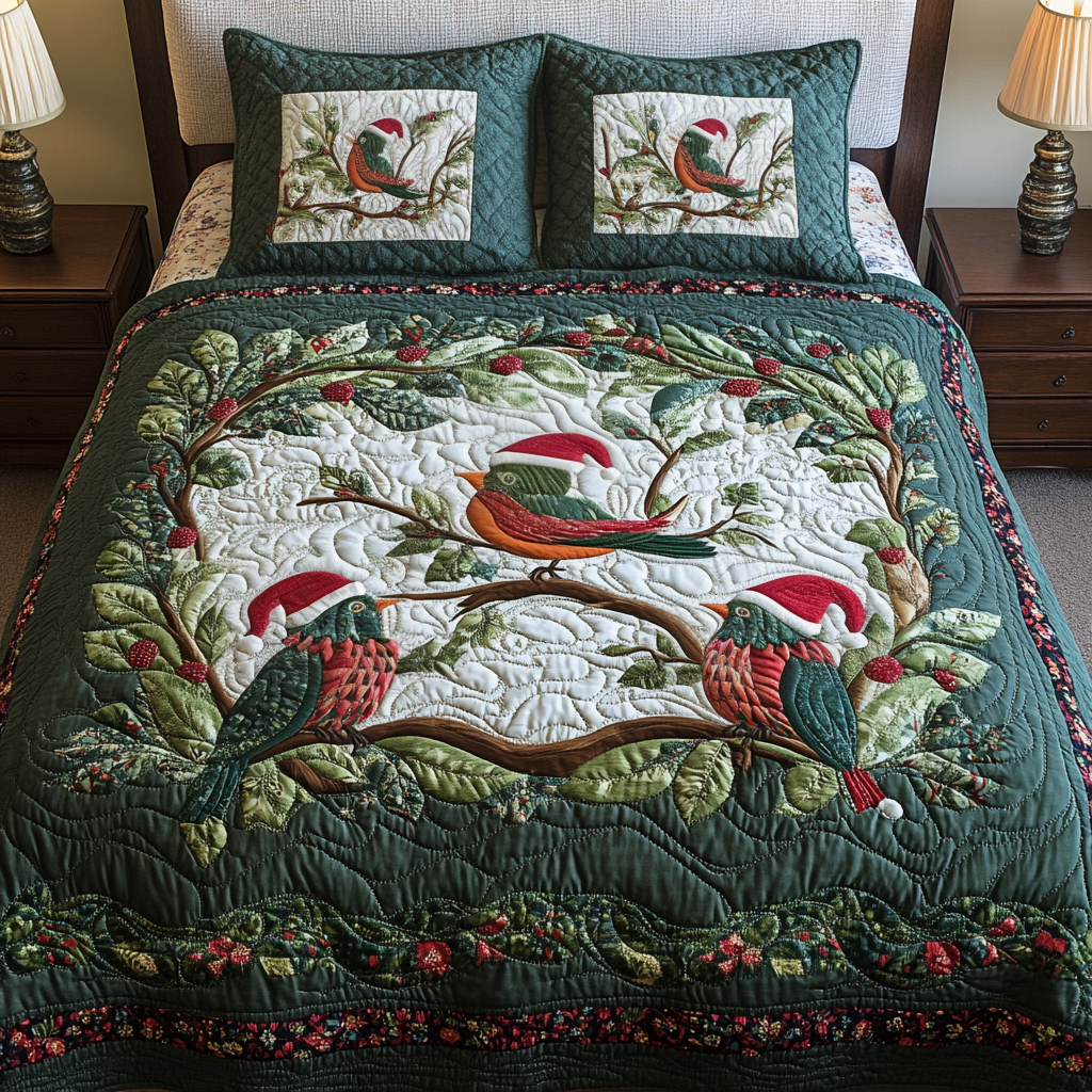 Berry Bliss Quilted Bedding Set Gift Ideas For Bird Lovers Berry Bliss Quilted Bedding Set Gift Ideas For Bird Lovers