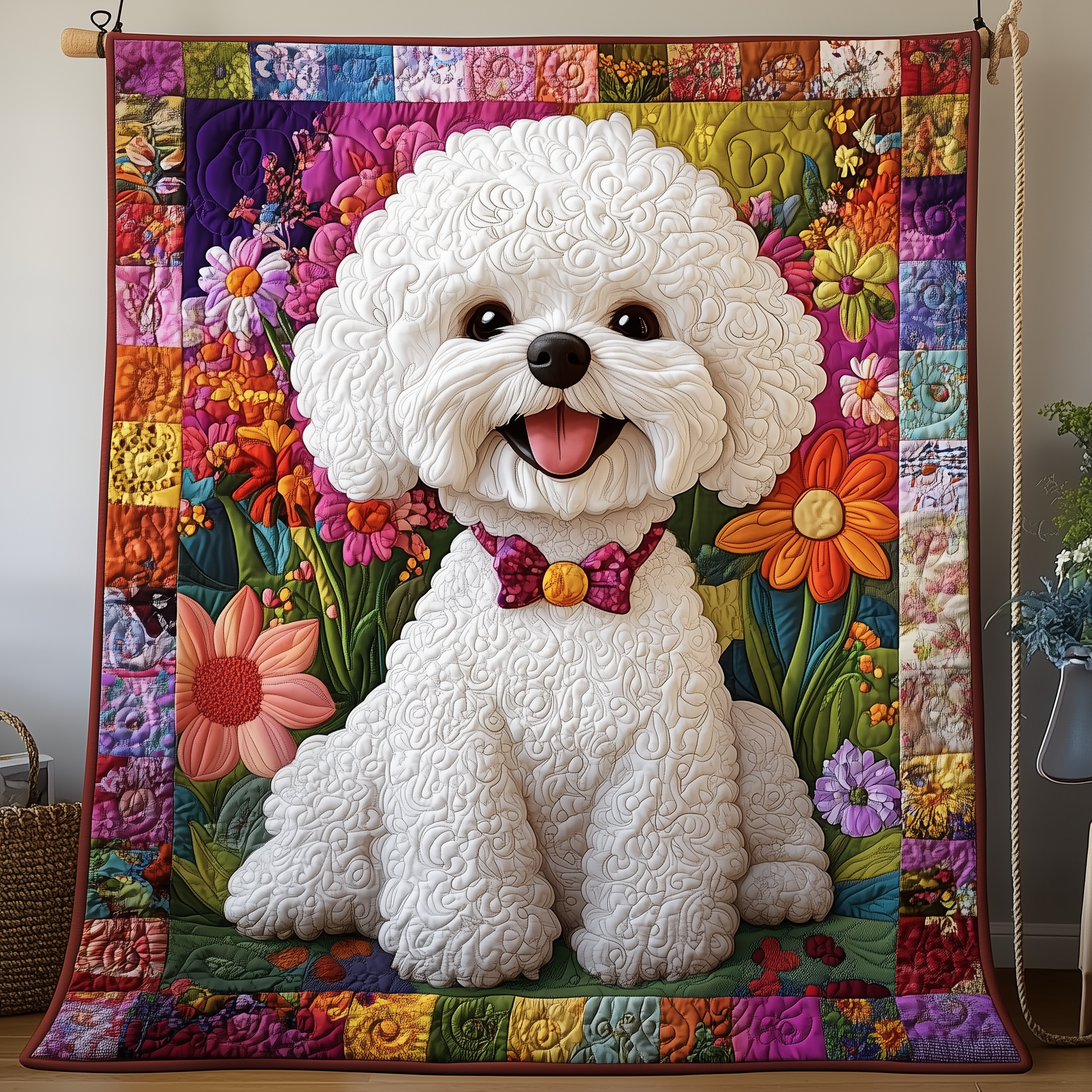 Bichon Frise Quilted Blanket Feel At Ease with a Blanket That's Perfectly Practical Bichon Frise Quilted Blanket Feel At Ease with a Blanket That's Perfectly Practical