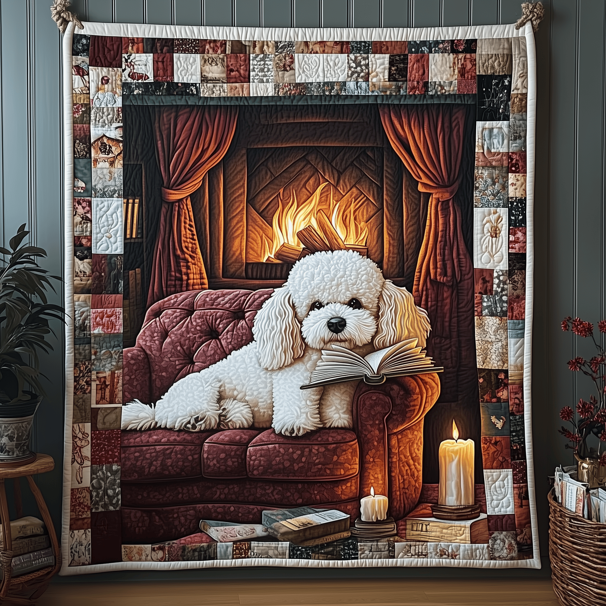 Bichon Frise Quilted Blanket Feel the Comfort of Home, Wherever You Go Bichon Frise Quilted Blanket Feel the Comfort of Home, Wherever You Go