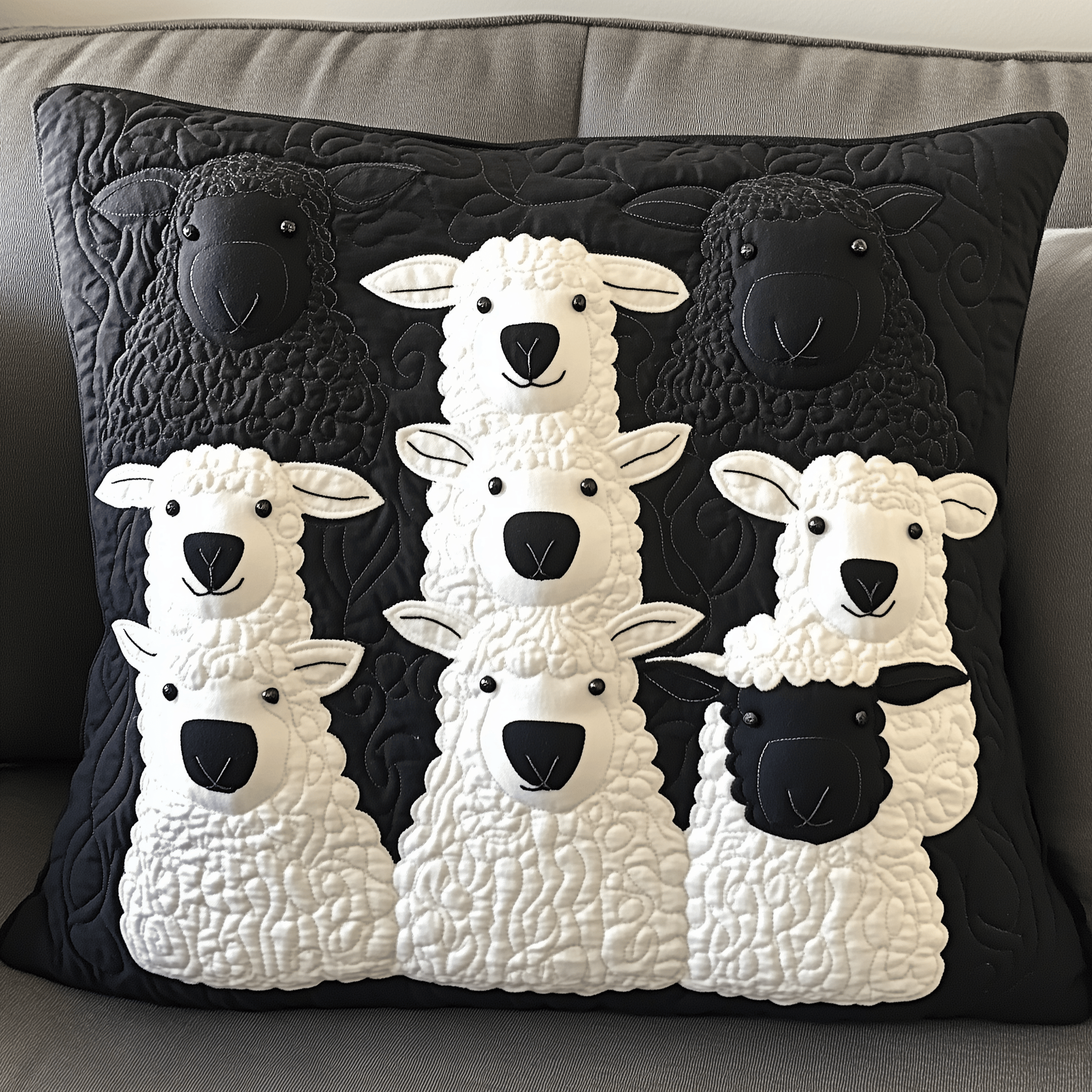 Black and White Sheep Quilted Pillow Case Feel Relaxation Faster with Our Premium Pillow Cases Black and White Sheep Quilted Pillow Case Feel Relaxation Faster with Our Premium Pillow Cases