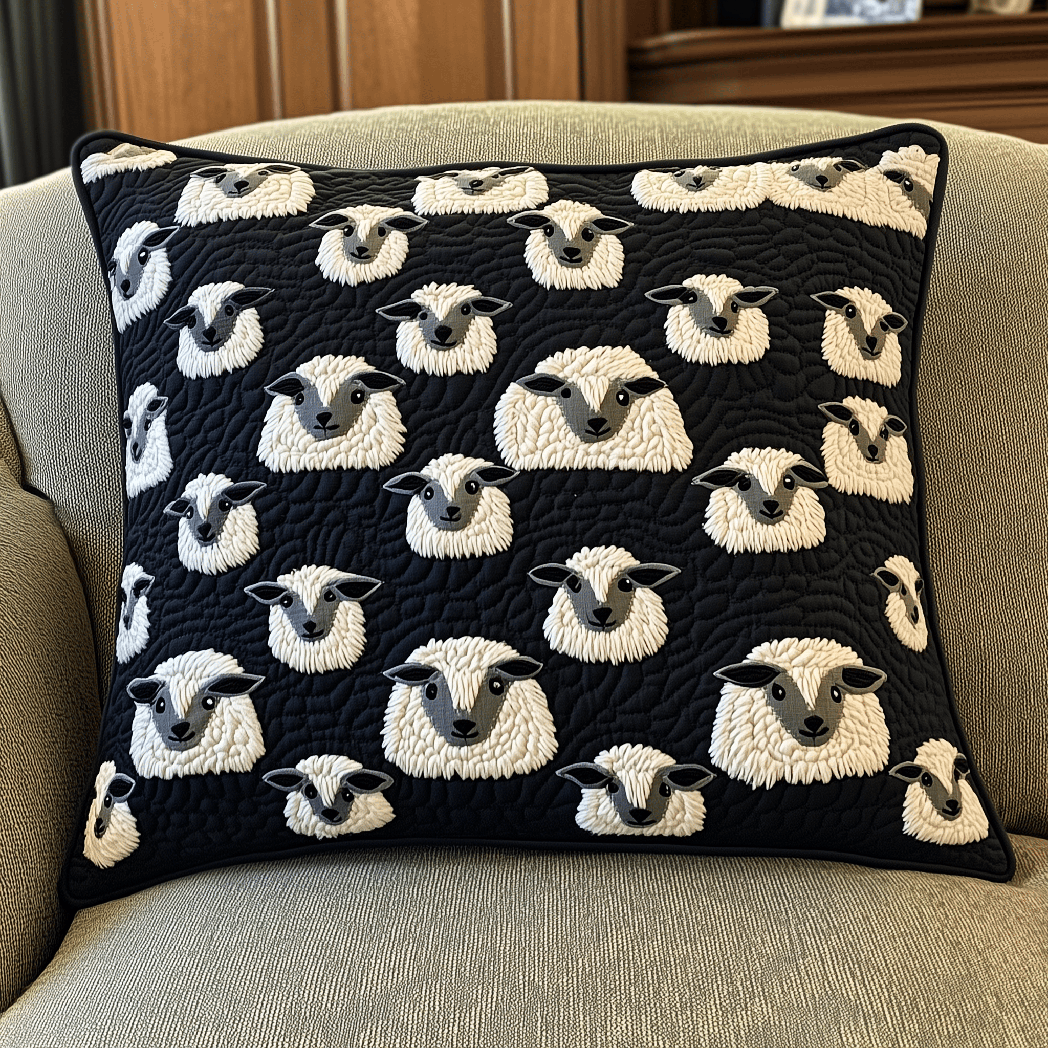 Black and White Sheep Quilted Pillow Case Feel the Comfort of Perfect Pillow Cases Black and White Sheep Quilted Pillow Case Feel the Comfort of Perfect Pillow Cases