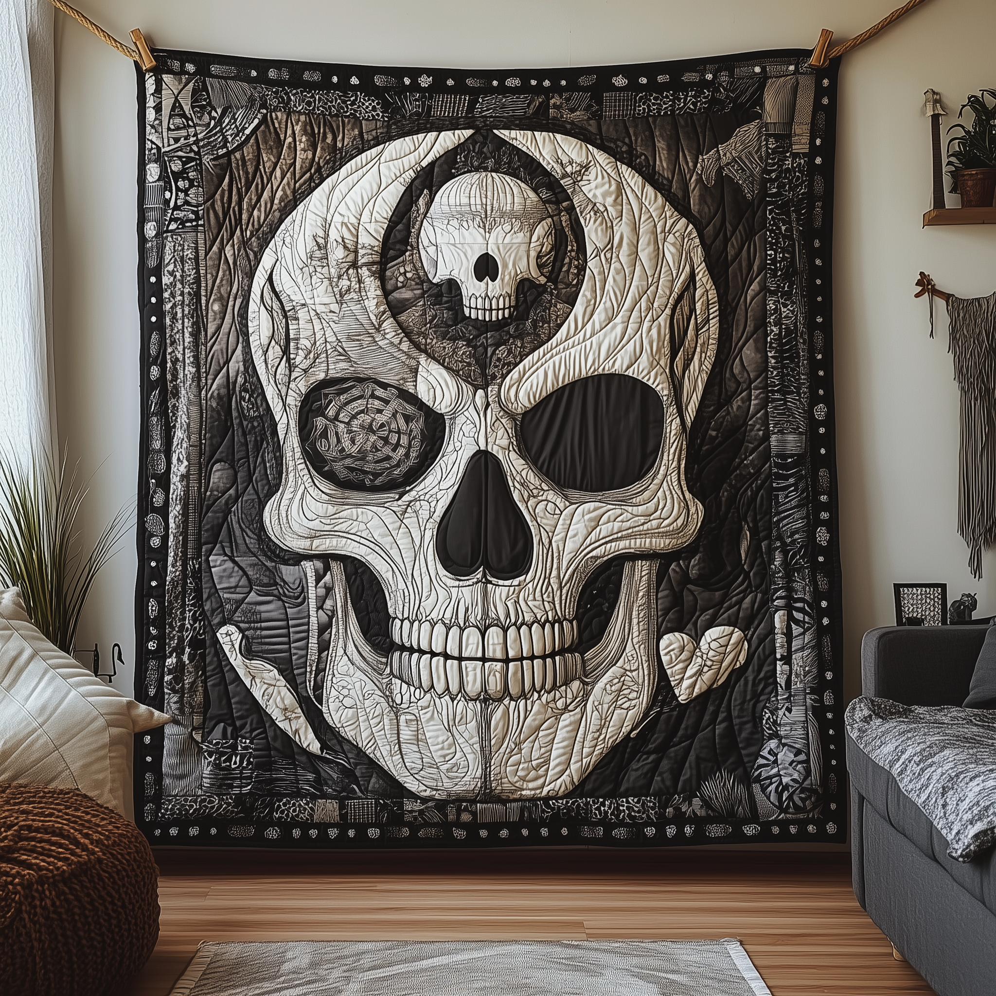 Black And White Skull Quilted Blanket Best Throw Blanket Gifts With Skulls On Them Black And White Skull Quilted Blanket Best Throw Blanket Gifts With Skulls On Them
