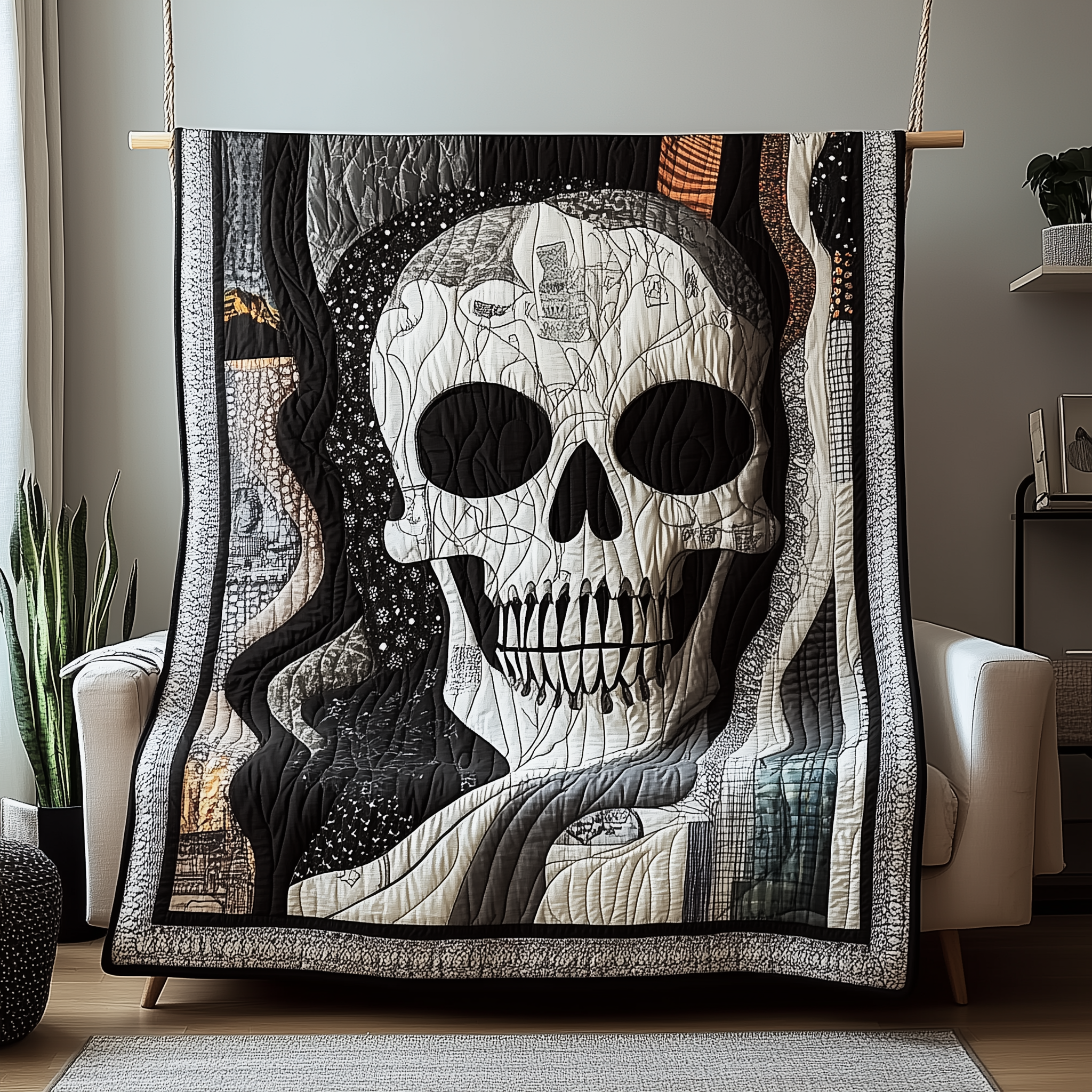 Black And White Skull Quilted Blanket Best Throw Blanket Skull Birthday Gifts Black And White Skull Quilted Blanket Best Throw Blanket Skull Birthday Gifts