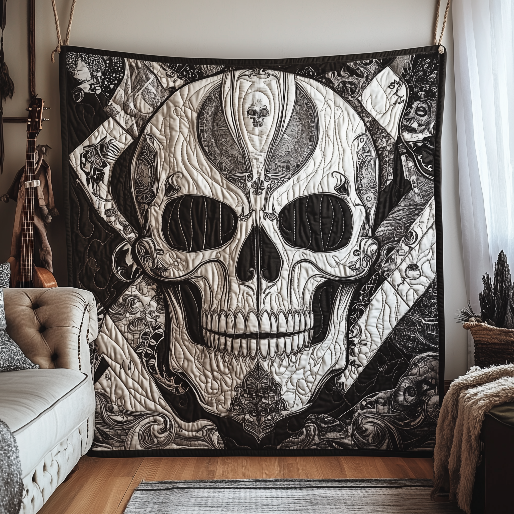 Black And White Skull Quilted Blanket Best Throw Blanket Skull Inspired Gifts Black And White Skull Quilted Blanket Best Throw Blanket Skull Inspired Gifts