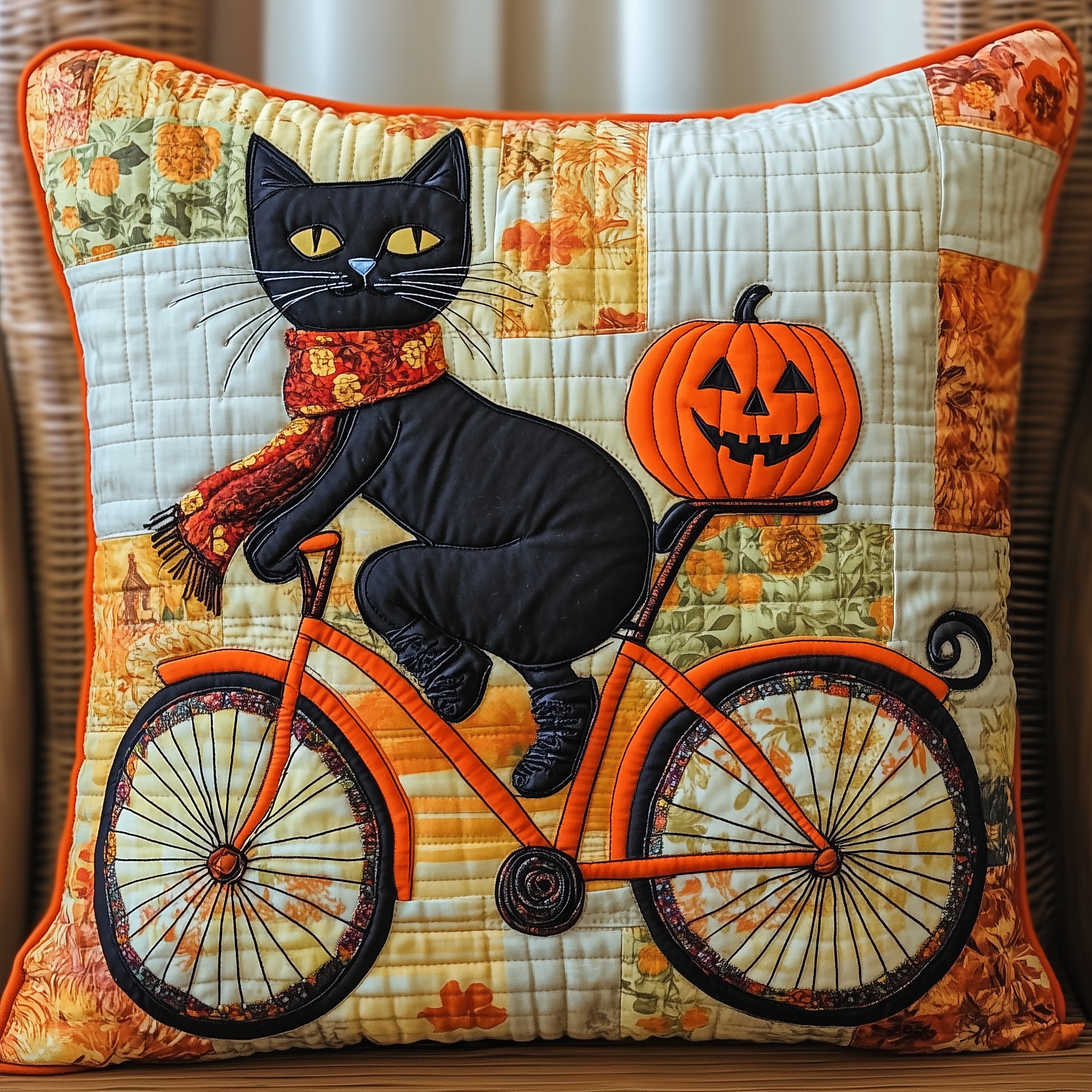 Black Cat Pumpkin Quilted Pillow Case Feel the Season's Warmth with Cozy Pillow Cases Black Cat Pumpkin Quilted Pillow Case Feel the Season's Warmth with Cozy Pillow Cases