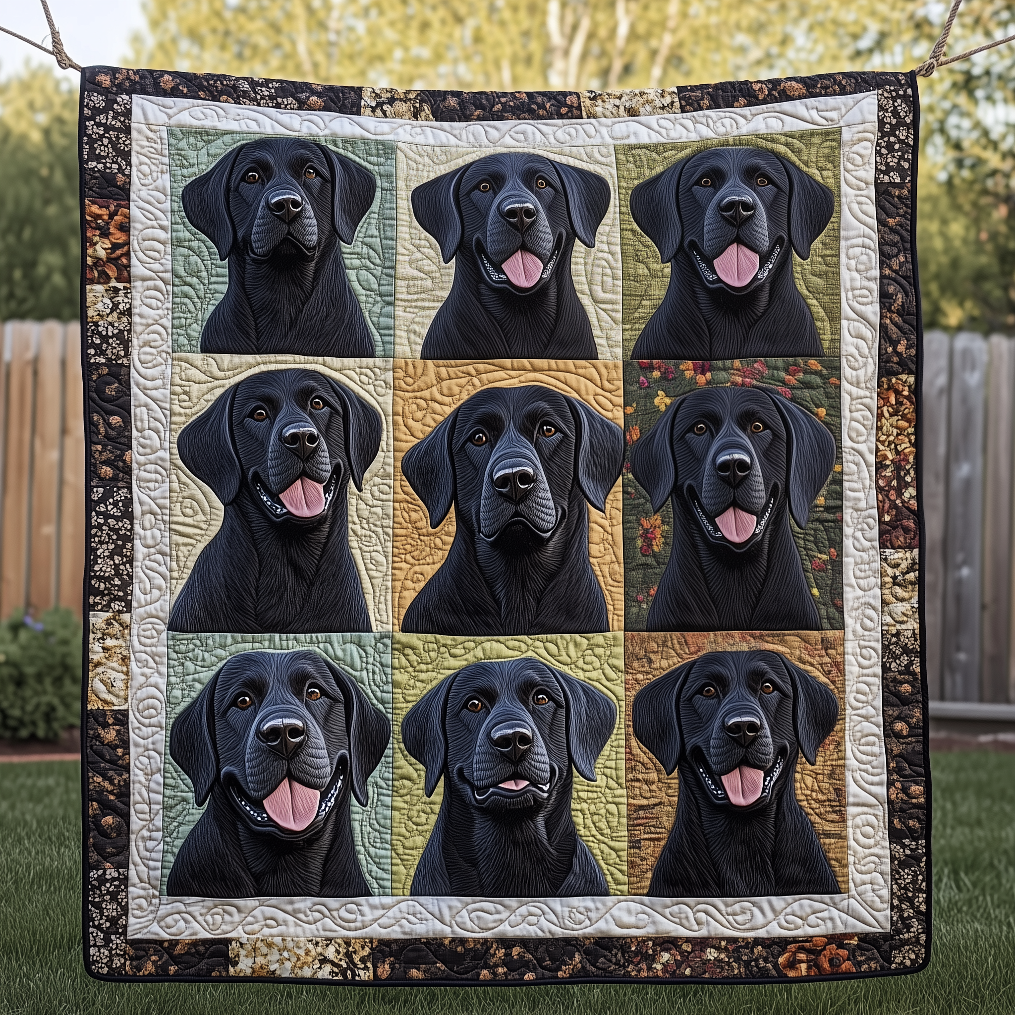 Black Labrador Dogs Quilted Blanket Throw Blankets For Couch Gift For Dog Lover Black Labrador Dogs Quilted Blanket Throw Blankets For Couch Gift For Dog Lover