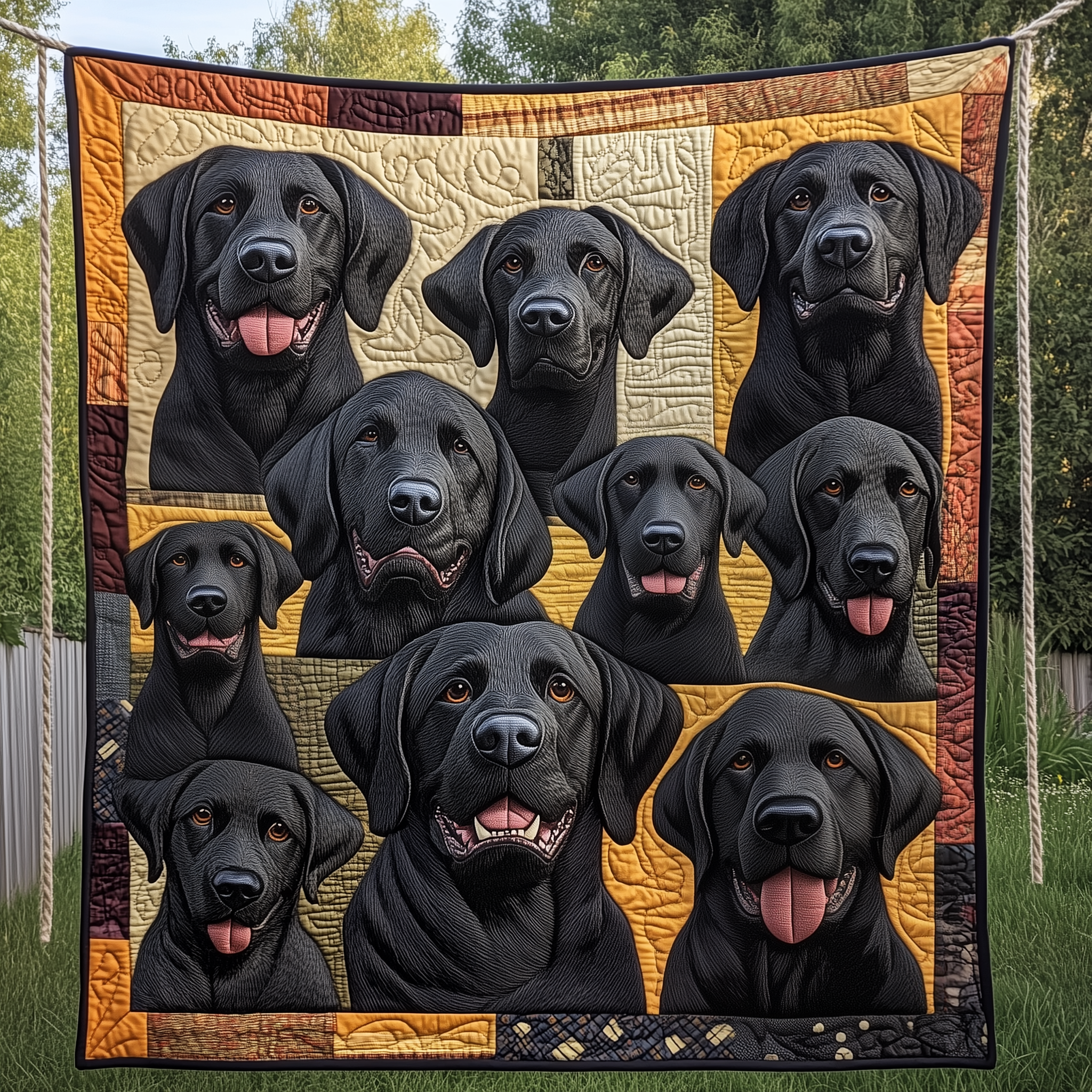 Black Labrador Dogs Quilted Blanket Throw Blankets For Couch Gift Ideas For Dog Lovers Black Labrador Dogs Quilted Blanket Throw Blankets For Couch Gift Ideas For Dog Lovers