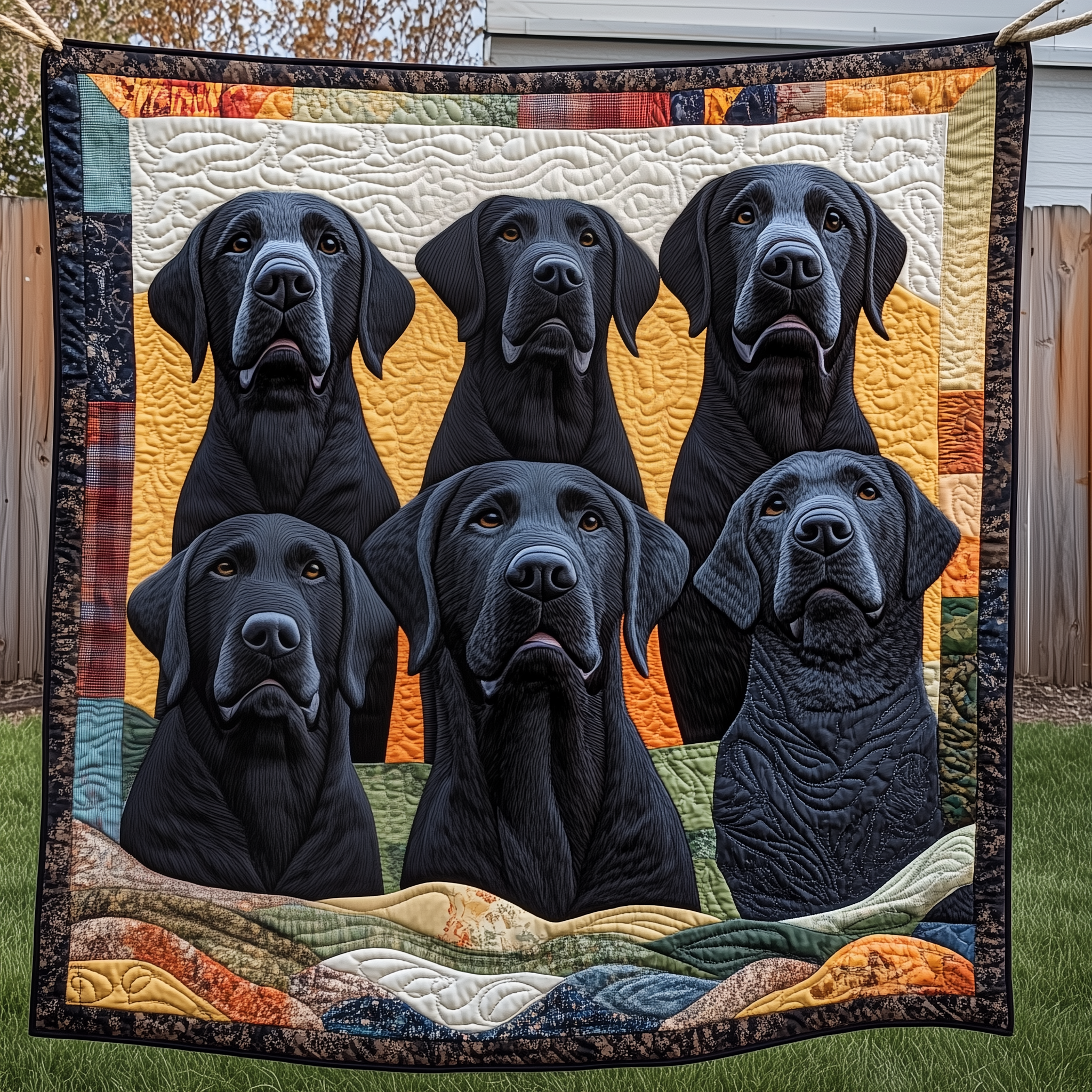 Black Labrador Dogs Quilted Blanket Throw Blankets For Couch Unique Dog Gifts Black Labrador Dogs Quilted Blanket Throw Blankets For Couch Unique Dog Gifts