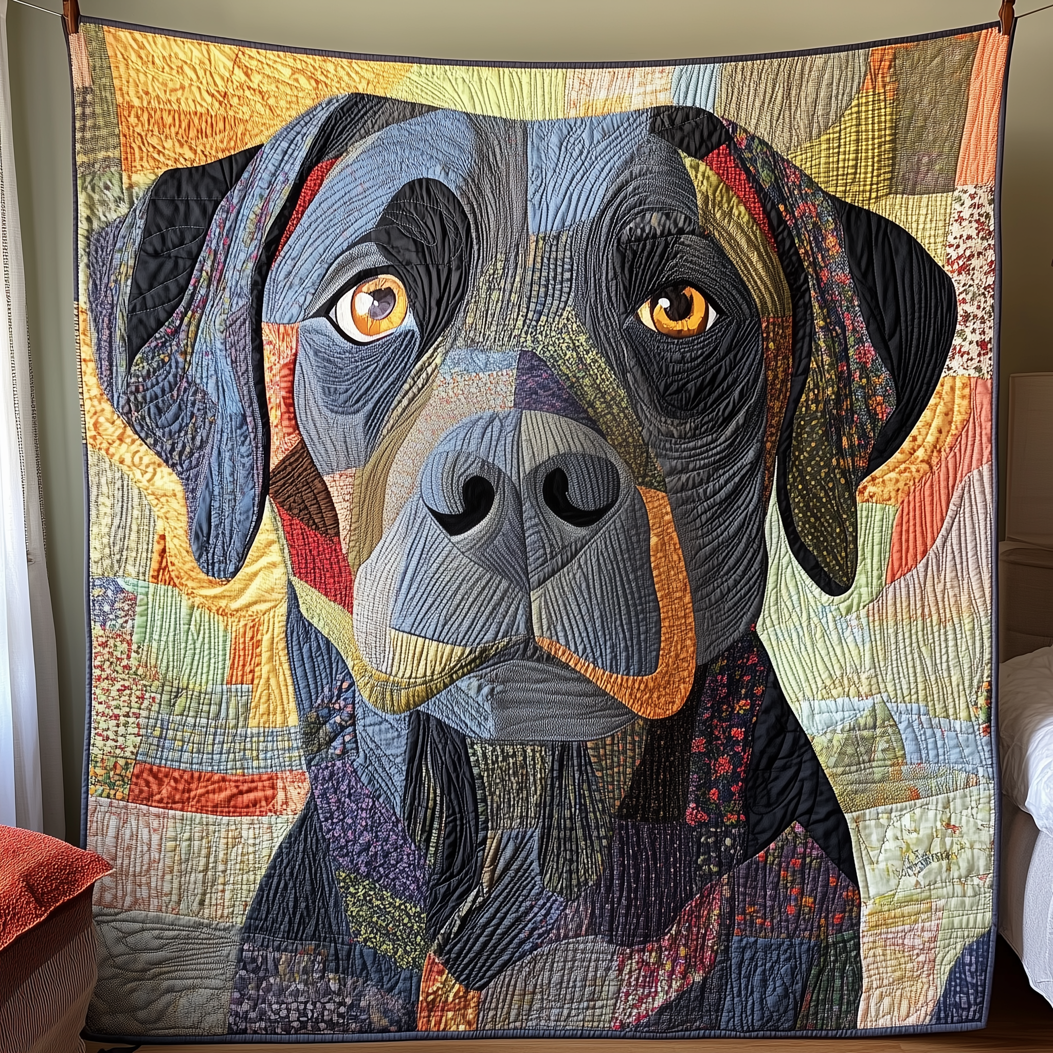 Black Labrador Quilted Blanket Throw Blankets For Couch Best Presents For Dog Lovers Black Labrador Quilted Blanket Throw Blankets For Couch Best Presents For Dog Lovers