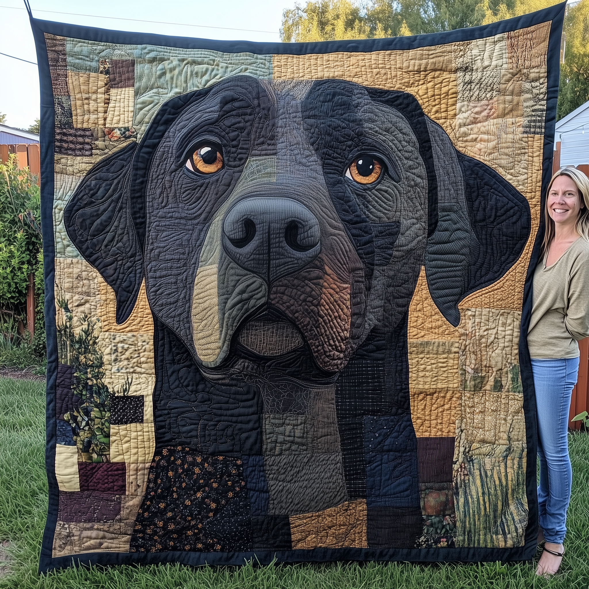 Black Labrador Quilted Blanket Throw Blankets For Couch Perfect Gift For Dog Lovers Black Labrador Quilted Blanket Throw Blankets For Couch Perfect Gift For Dog Lovers