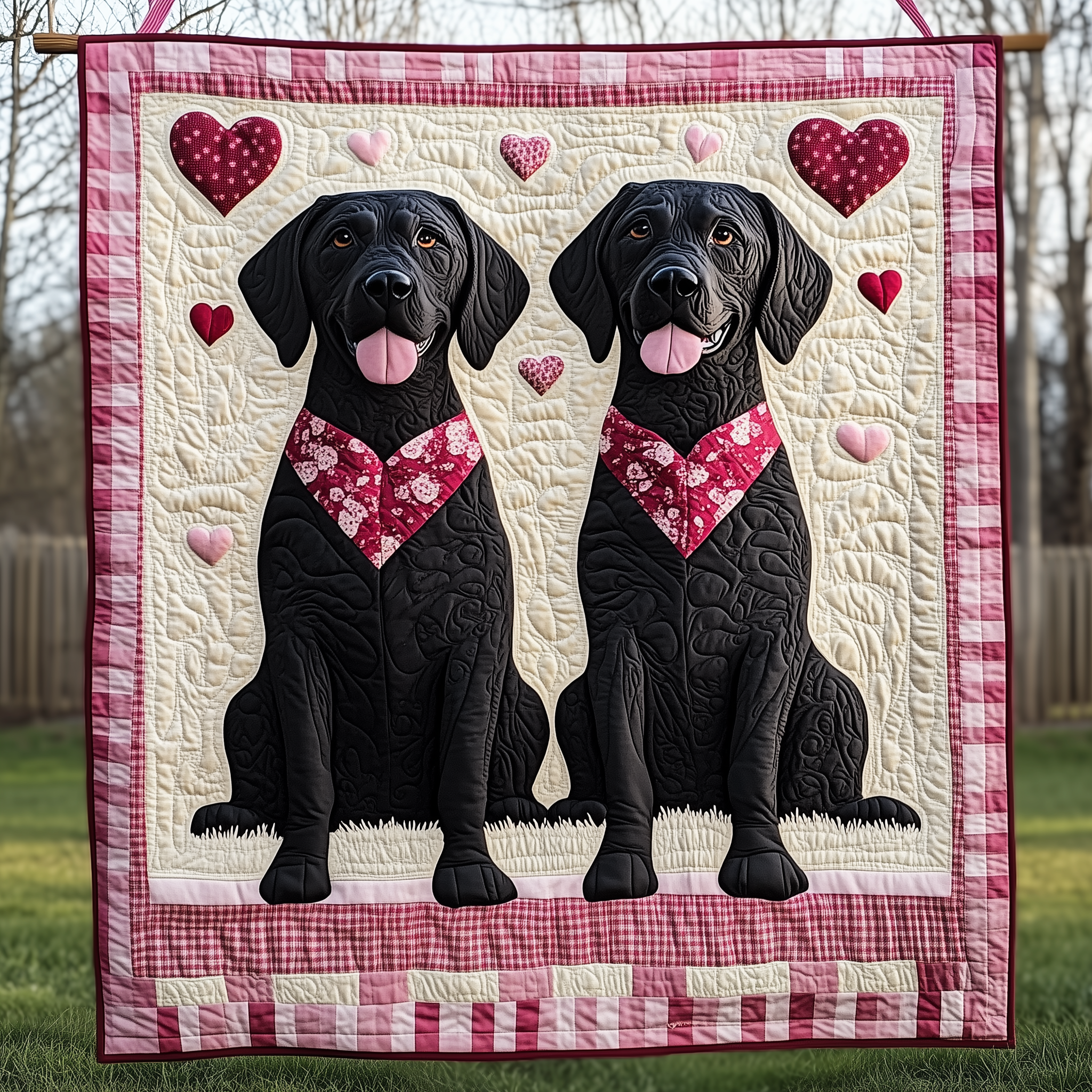 Black Labrador Valentine Quilted Blanket Throw Blankets For Couch Dog Person Gifts For Him Her Black Labrador Valentine Quilted Blanket Throw Blankets For Couch Dog Person Gifts For Him Her