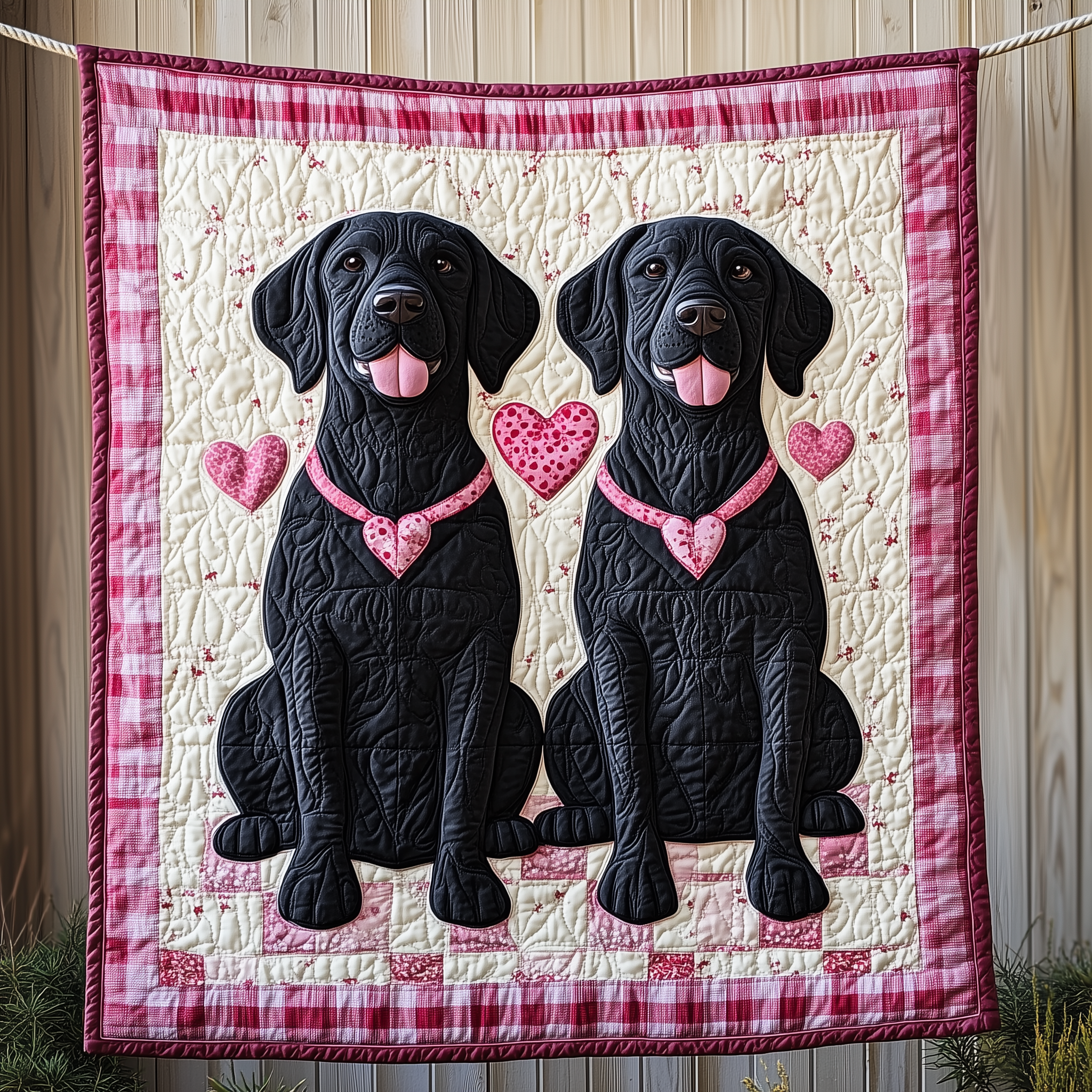 Black Labrador Valentine Quilted Blanket Throw Blankets For Couch Dog Presents For Humans Black Labrador Valentine Quilted Blanket Throw Blankets For Couch Dog Presents For Humans