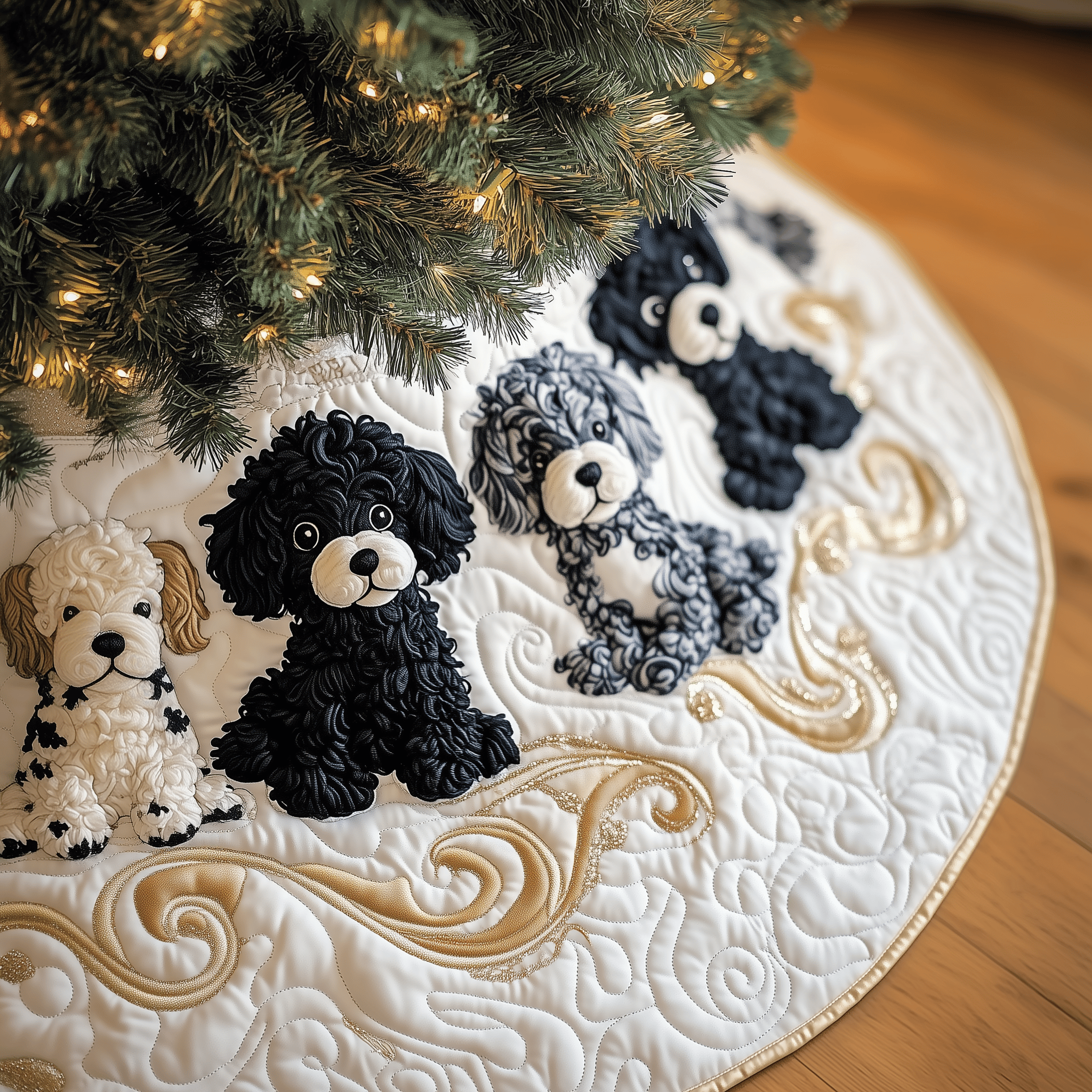 Black Poodle Quilted Tree Skirt Celebrate Beautifully with a Reliable Tree Skirt Black Poodle Quilted Tree Skirt Celebrate Beautifully with a Reliable Tree Skirt