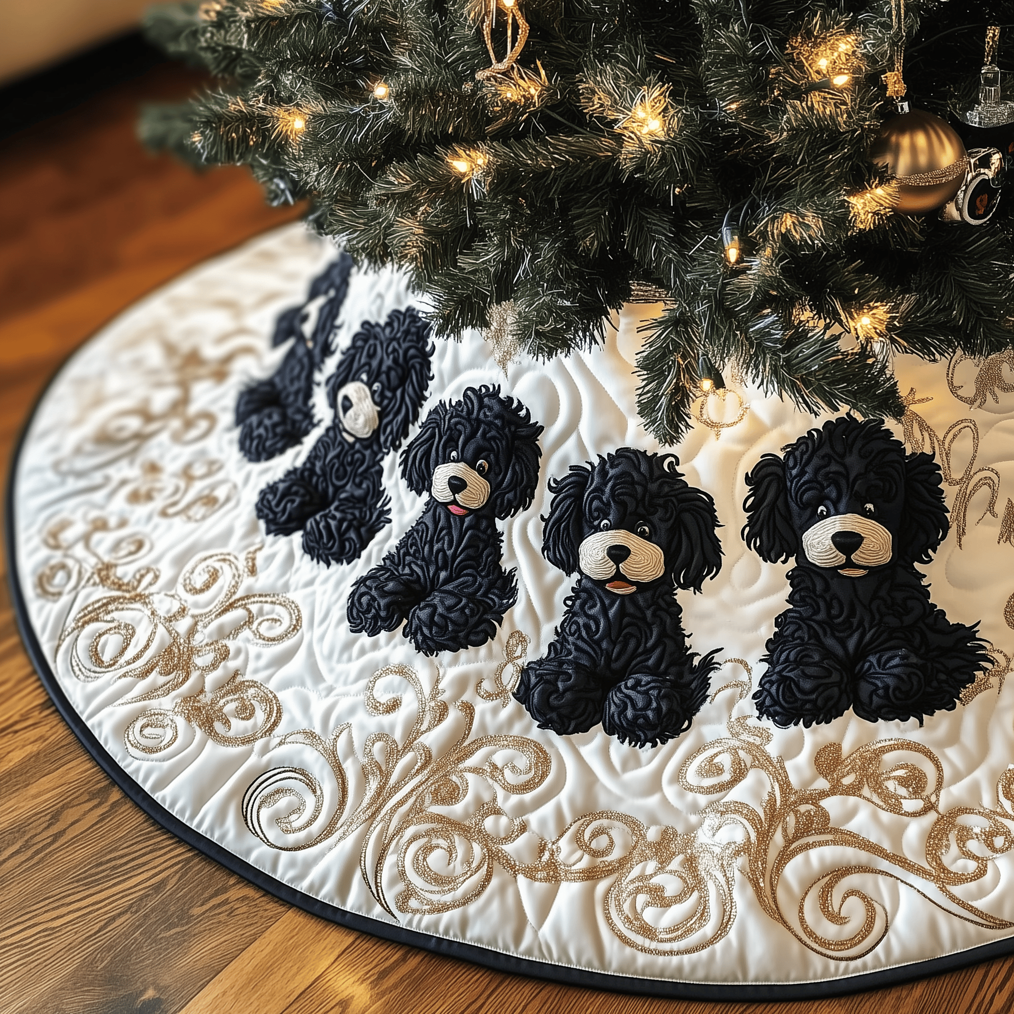 Black Poodle Quilted Tree Skirt Celebrate With Peace of Mind and a Durable Tree Skirt Black Poodle Quilted Tree Skirt Celebrate With Peace of Mind and a Durable Tree Skirt
