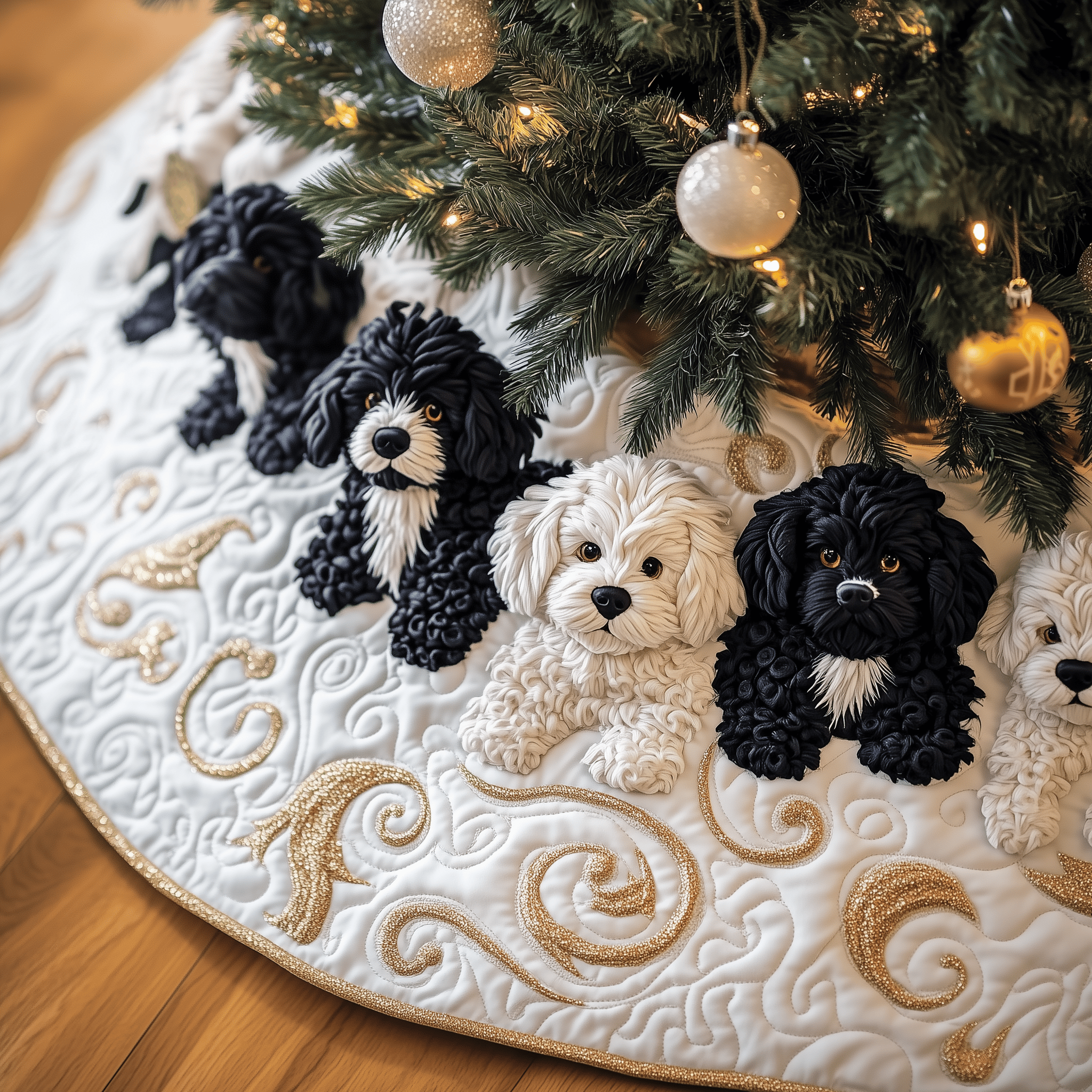 Black Poodle Quilted Tree Skirt Feel Joy and Comfort with a Thoughtful Holiday Addition Black Poodle Quilted Tree Skirt Feel Joy and Comfort with a Thoughtful Holiday Addition
