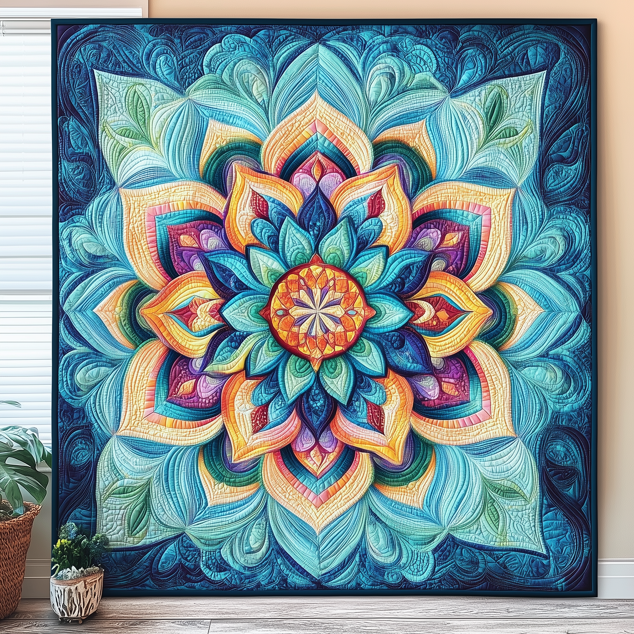 Blue Mandala Quilted Blanket Bring the Family Together with a Blanket Everyone Loves Blue Mandala Quilted Blanket Bring the Family Together with a Blanket Everyone Loves