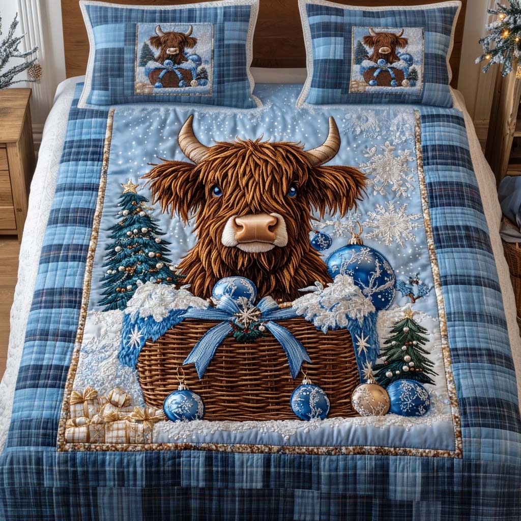 Blue Snowy Basket Quilted Bedding Set Cowboy Boyfriend Gifts Blue Snowy Basket Quilted Bedding Set Cowboy Boyfriend Gifts