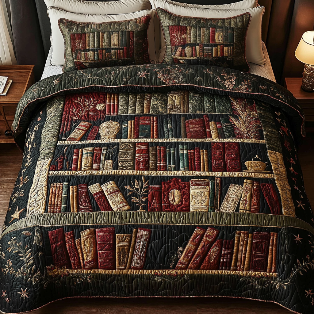Book Haven Quilted Bedding Set Best Gifts For Readers Book Haven Quilted Bedding Set Best Gifts For Readers
