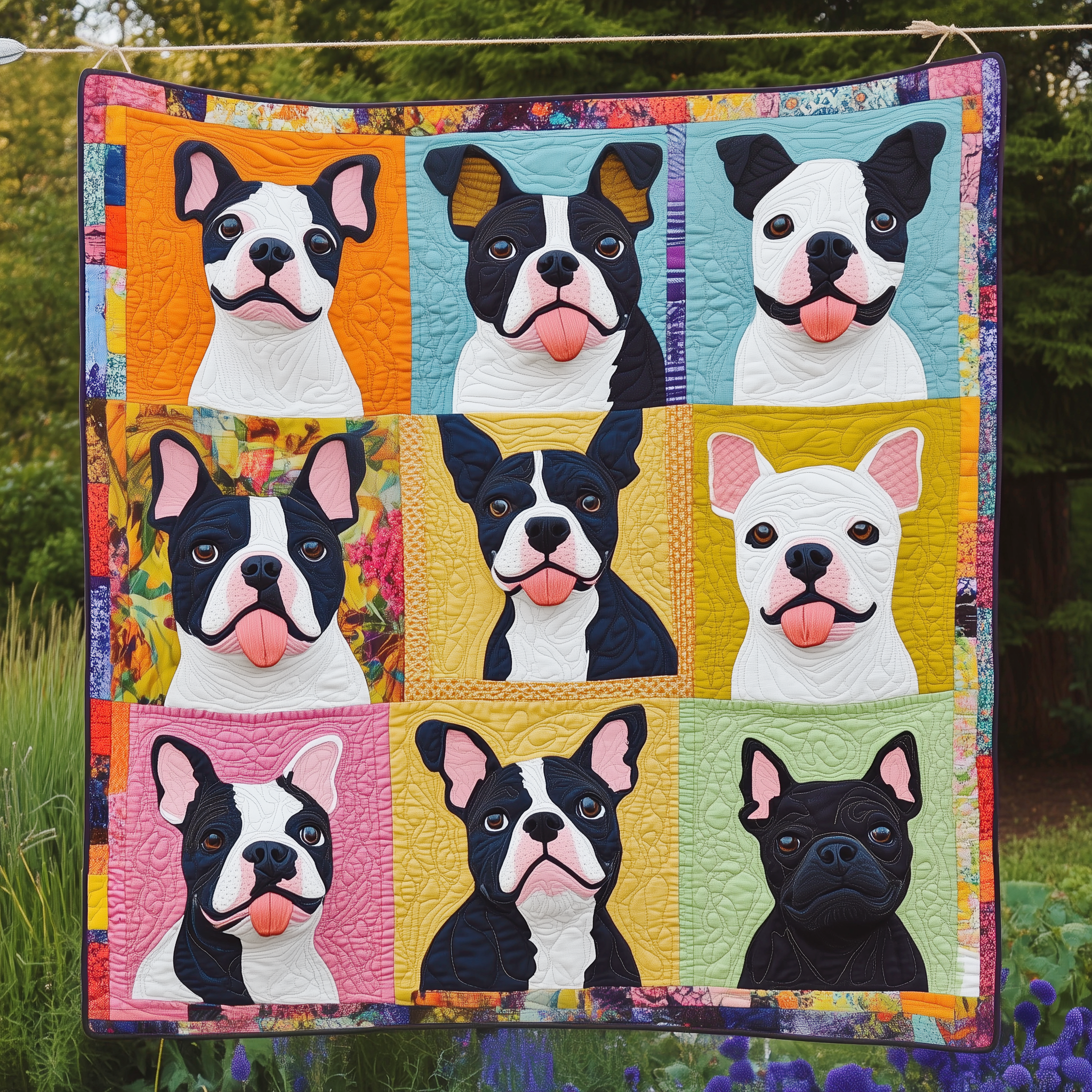 Boston Terrier Quilted Blanket Perfect for All Seasons: A Blanket You'll Always Need Boston Terrier Quilted Blanket Perfect for All Seasons: A Blanket You'll Always Need